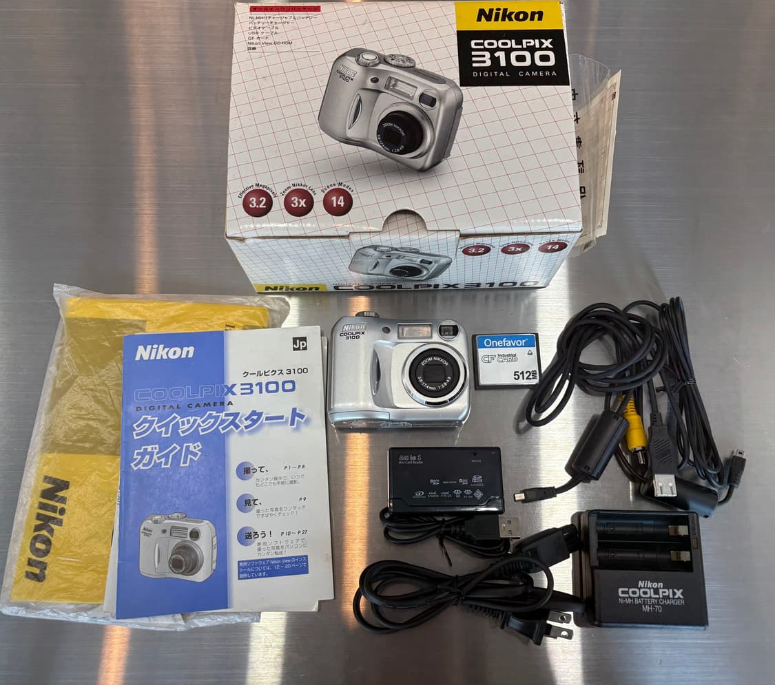 풀박/날짜표시)니콘 쿨픽스 3100 실버 빈티지디카 상품이미지2