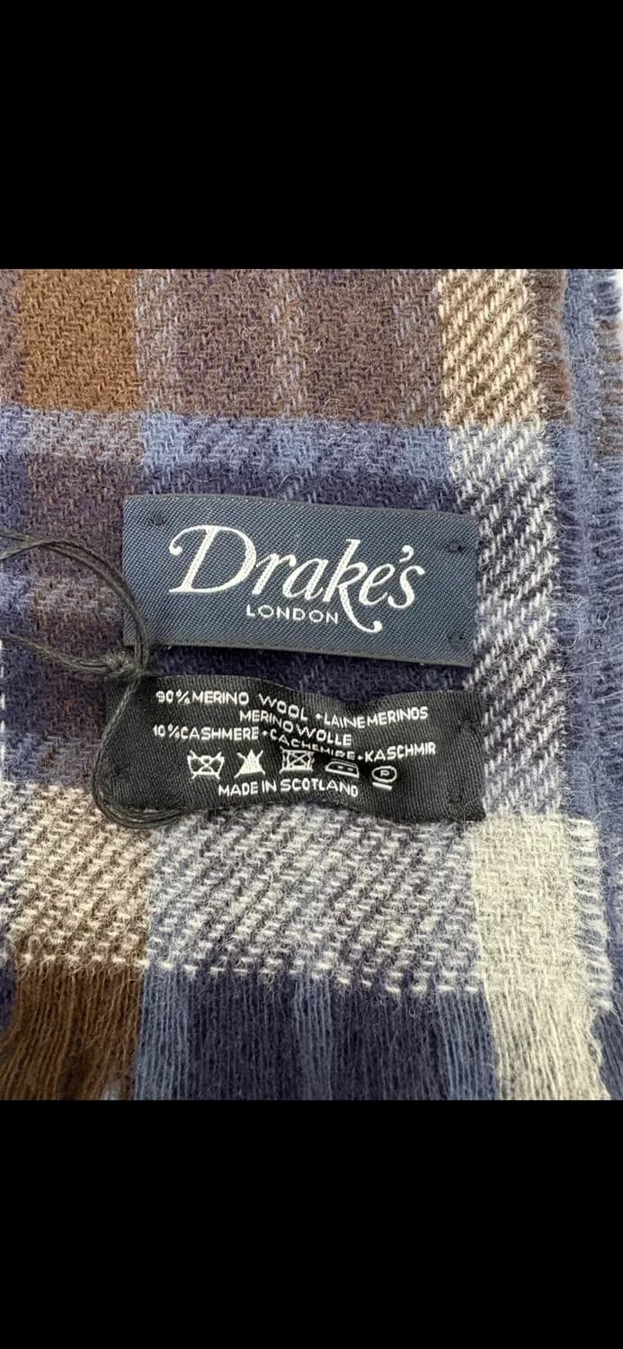 (새상품) Drake's 런던 머플러.90% 메리노 울, 10% 캐시 상품이미지2