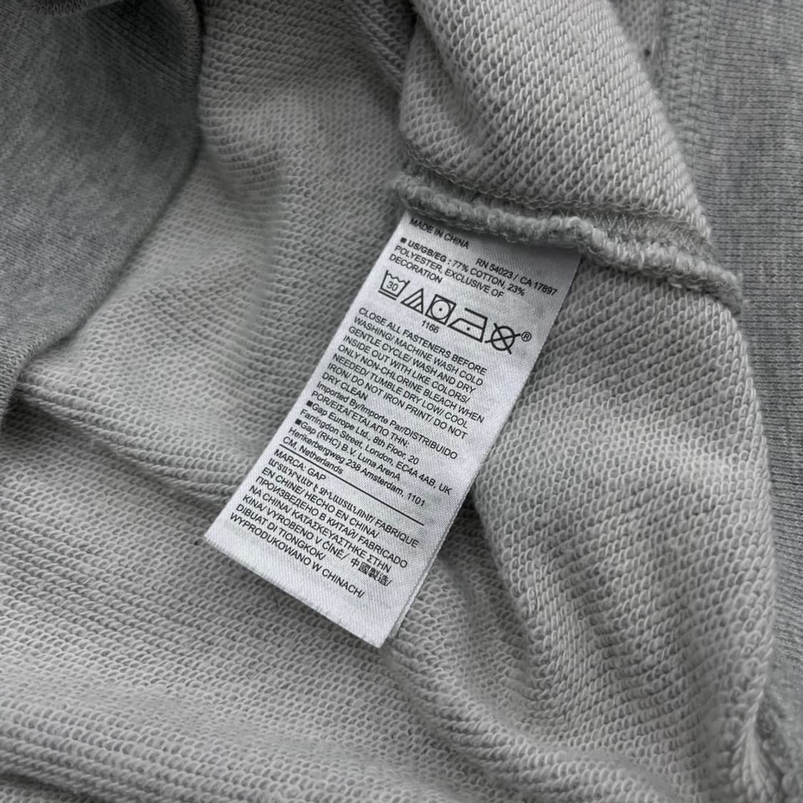 갭 네이비 센터로고 그레이 후드집업 2XL 상품이미지6