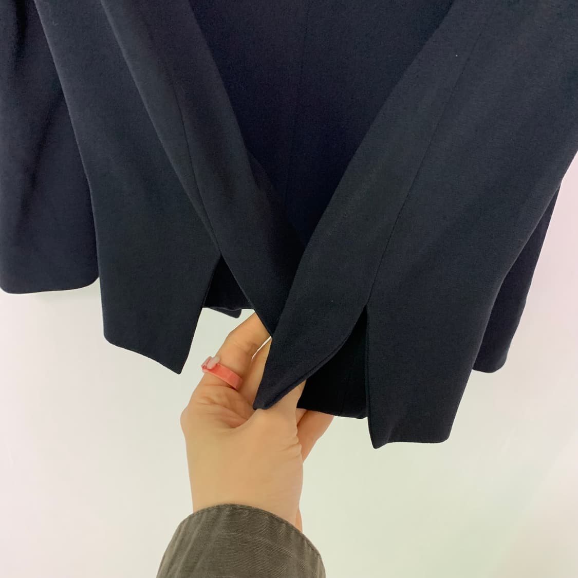 띠어리 노카라 후크 정장st 포멀 여성 자켓 다크 네이비 상품이미지4