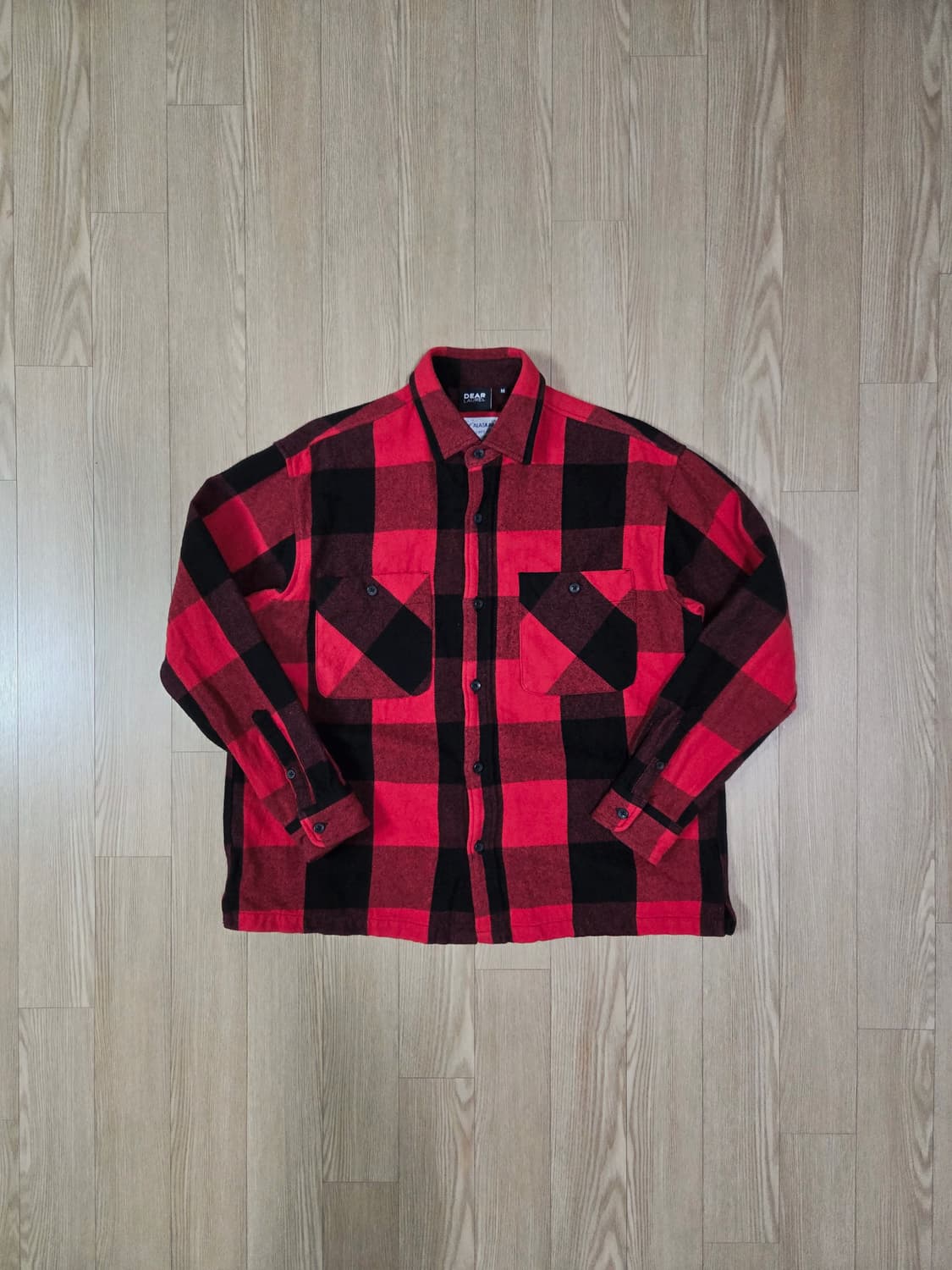 DEAR LAUREL 레드 체크 헤비 코튼 워크 셔츠 재킷 상품이미지1