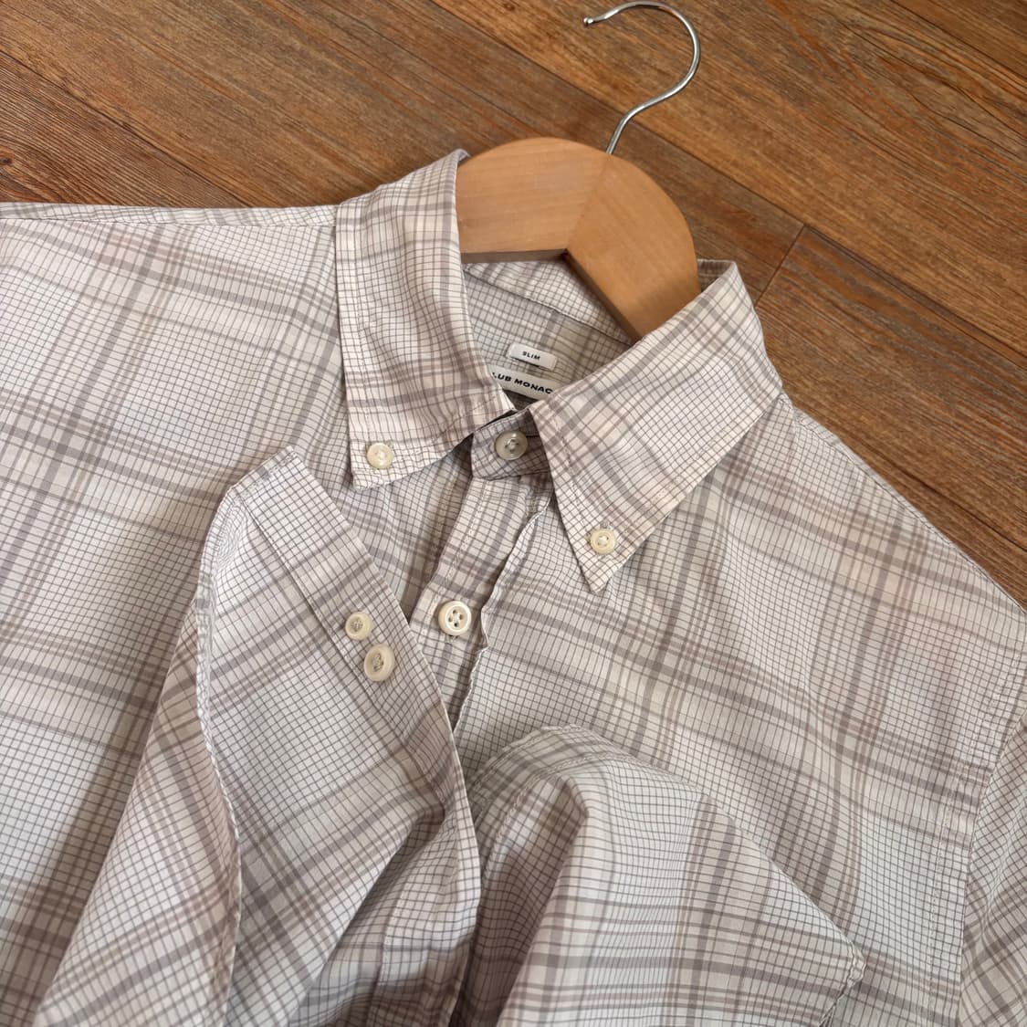 클럽모나코 슬림핏 XS 캐주얼 반팔 셔츠 남방 체크 상품이미지8