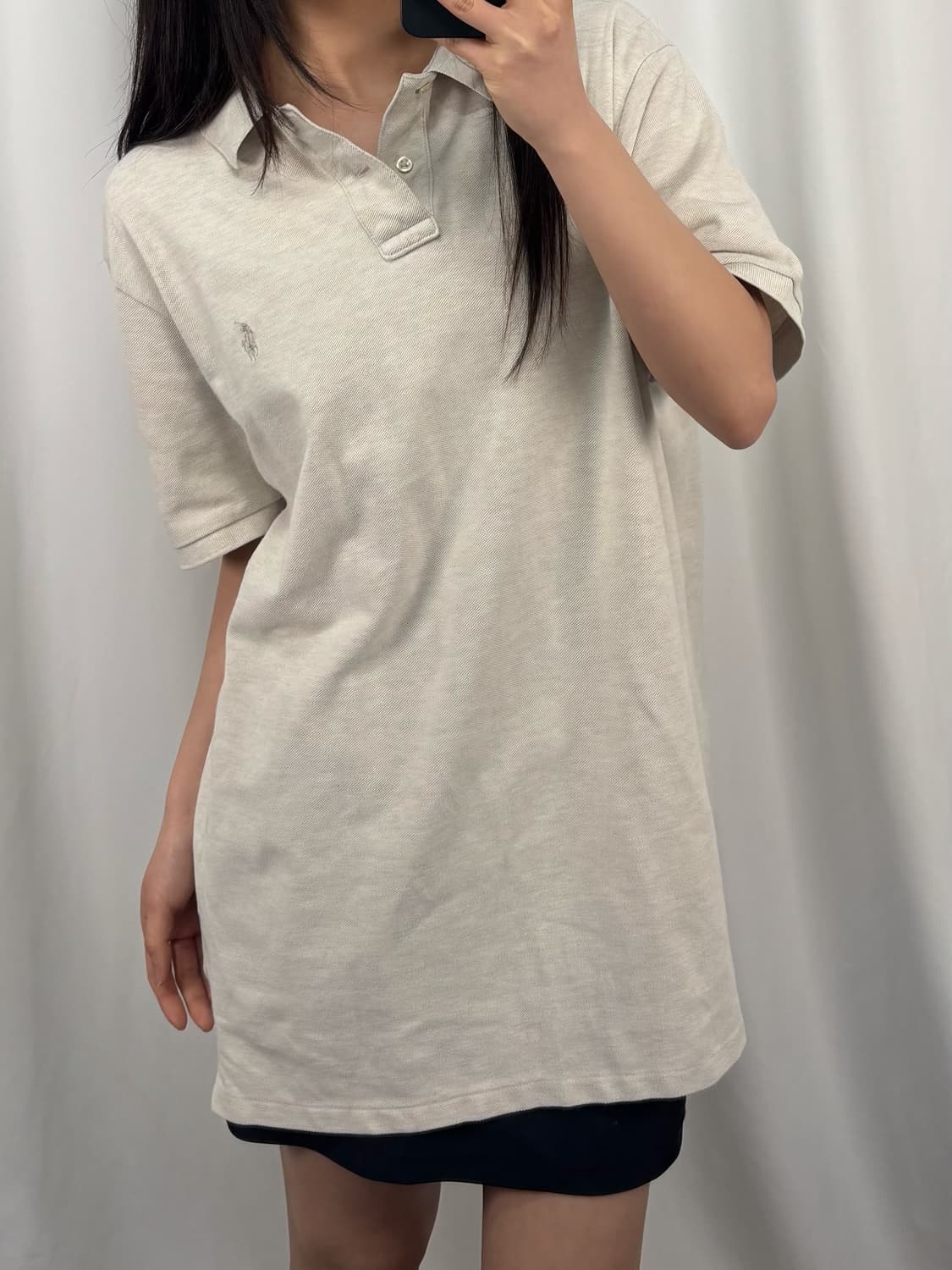 폴로 커스텀 슬림핏 베이지 카라 반팔 상품이미지1