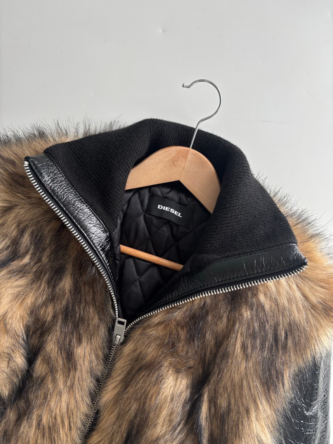 Diesel 디젤 퍼 레더 자켓 상품이미지7