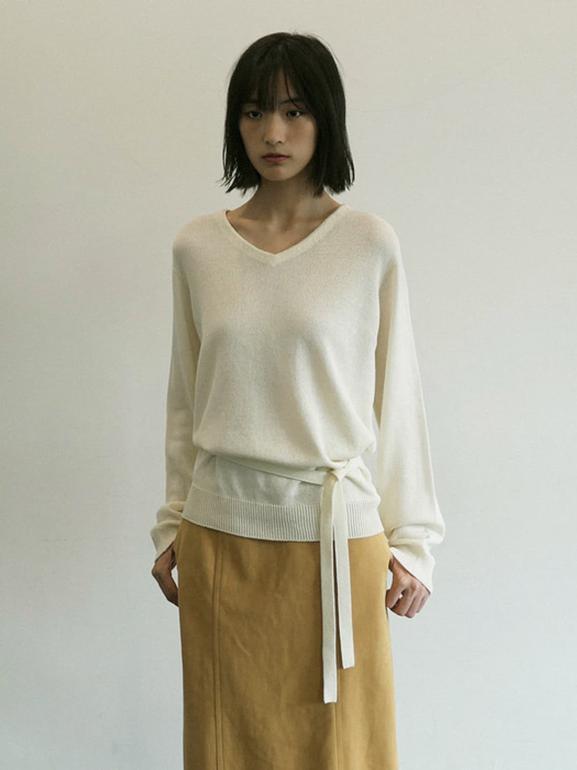 르누이 홀가먼트 Emillie scarf knit (Ivory) 상품이미지1