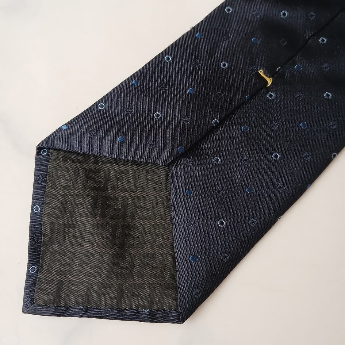 펜디 실크 네이비 주카 패턴 넥타이 9cm S~A+등급 E727 상품이미지7