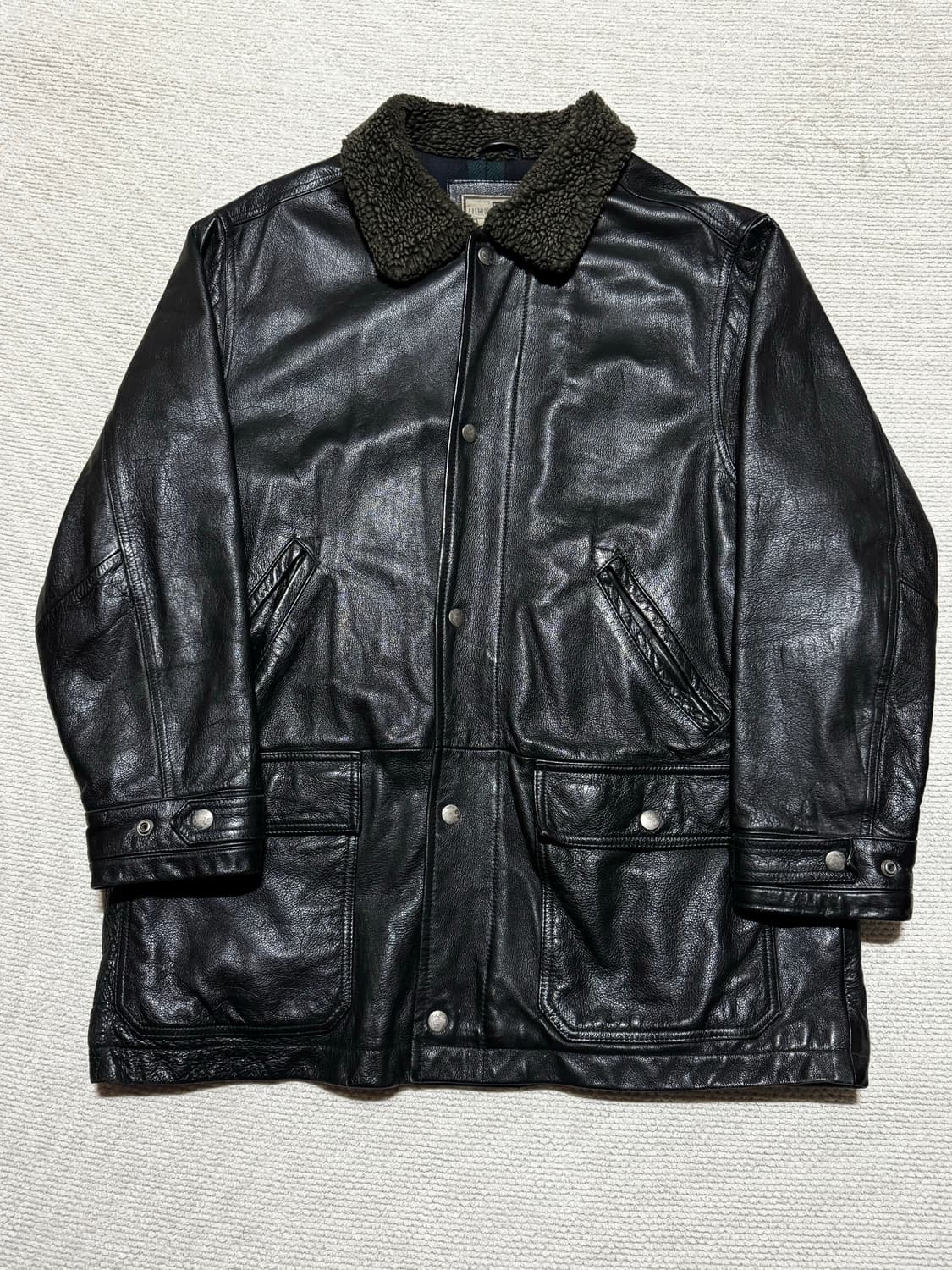 90s 올드 갭 프리미엄 카우레더 코트 L 상품이미지2