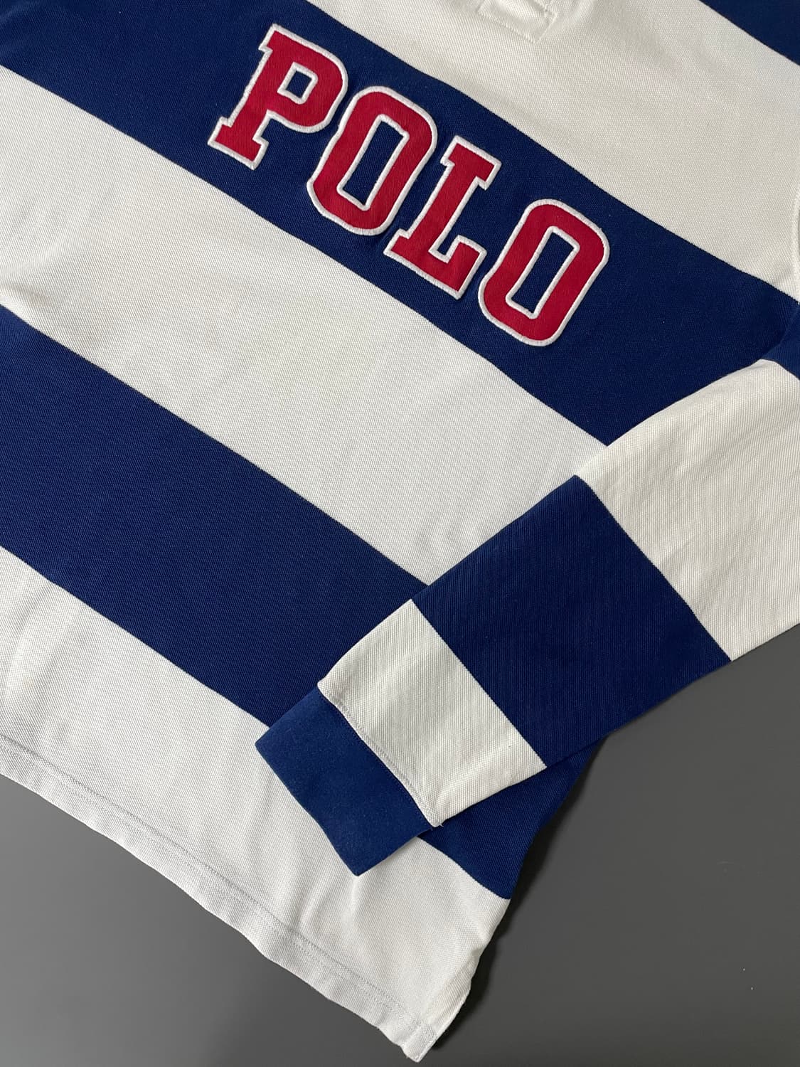 [XL] 폴로 랄프로렌 자수로고 스트라이프 럭비 긴팔티셔츠 커스텀 슬림핏 상품이미지6