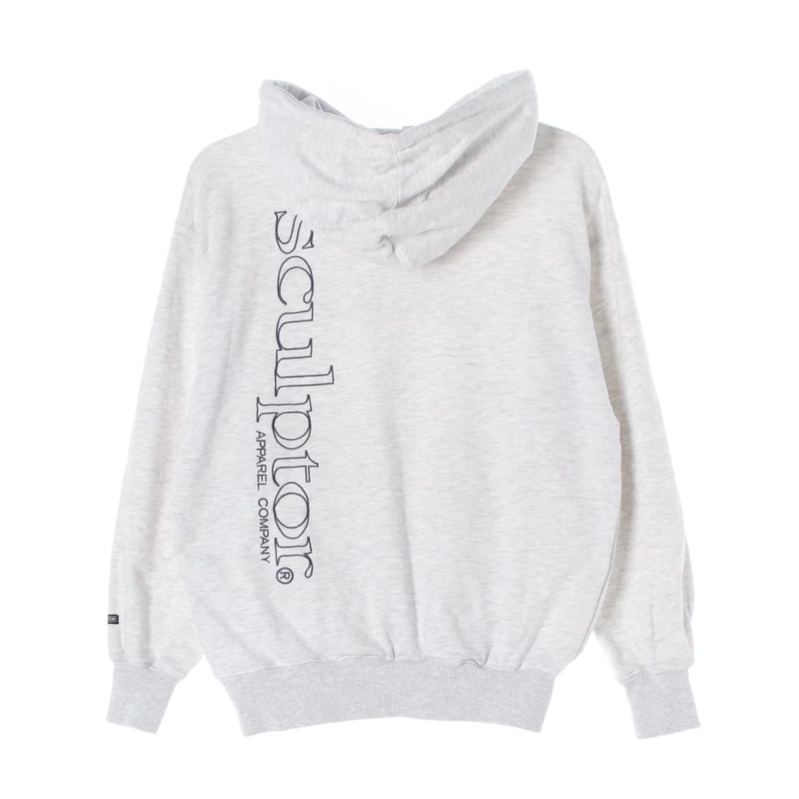 스컬프터 레트로 아웃라인 후드티 화이트 멜란지 상품이미지2