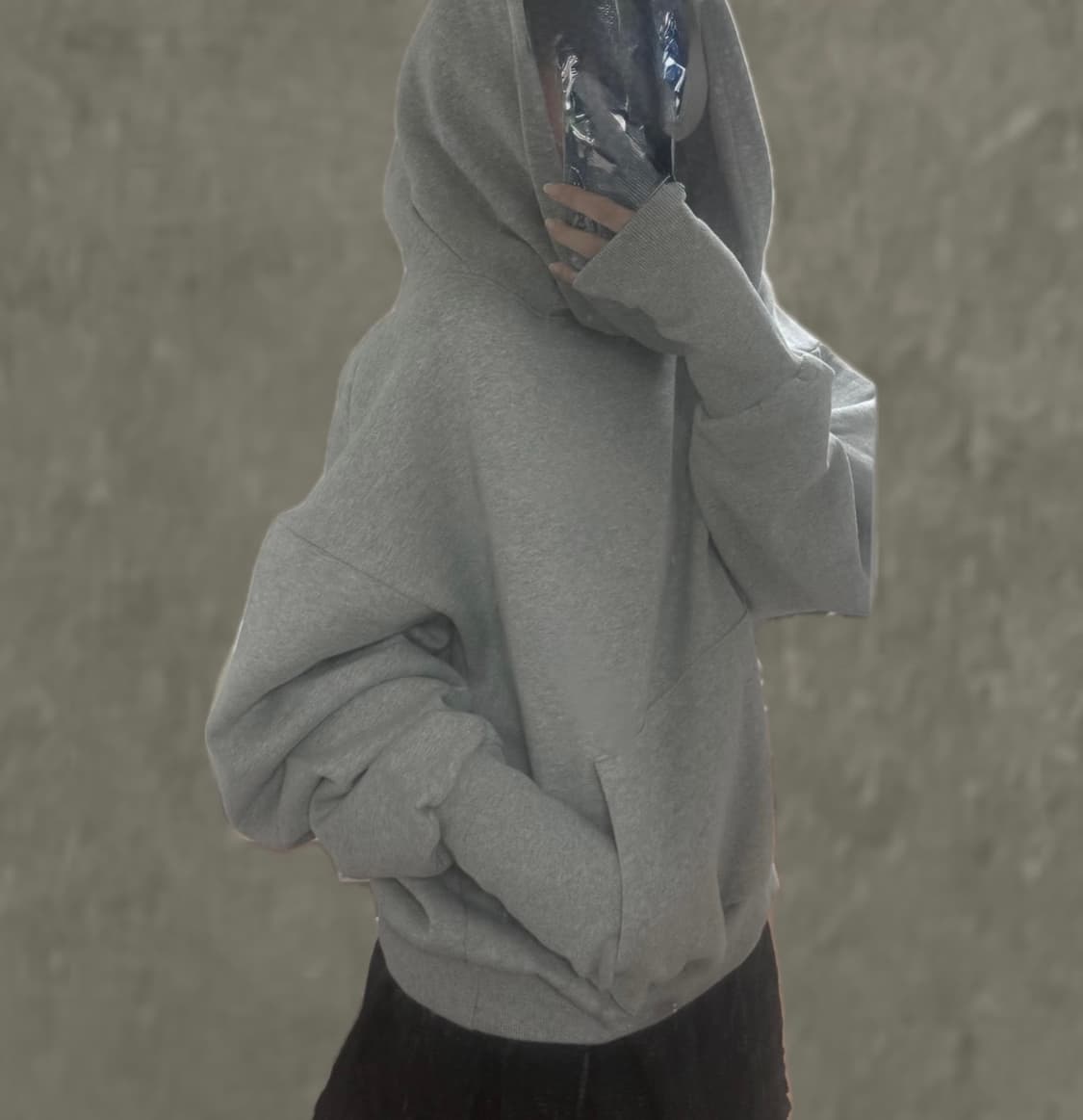 오프숄더 기모 후드티 상품이미지4