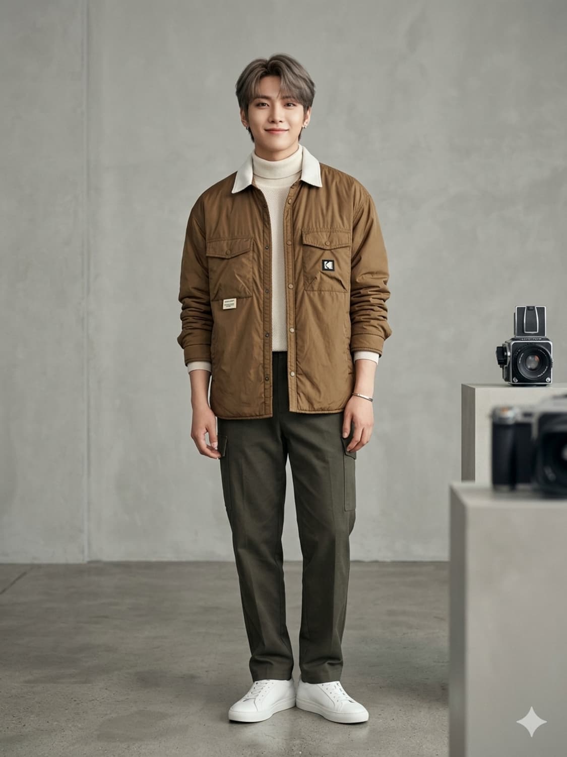 코닥(KODAK) 코듀로이 카라 퀼팅 자켓 상품이미지1