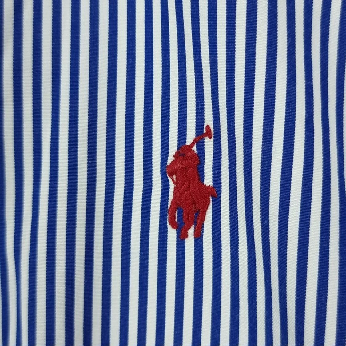 폴로 랄프로렌 포니 로고 자수 스트라이프 셔츠 블루 M16529 상품이미지6