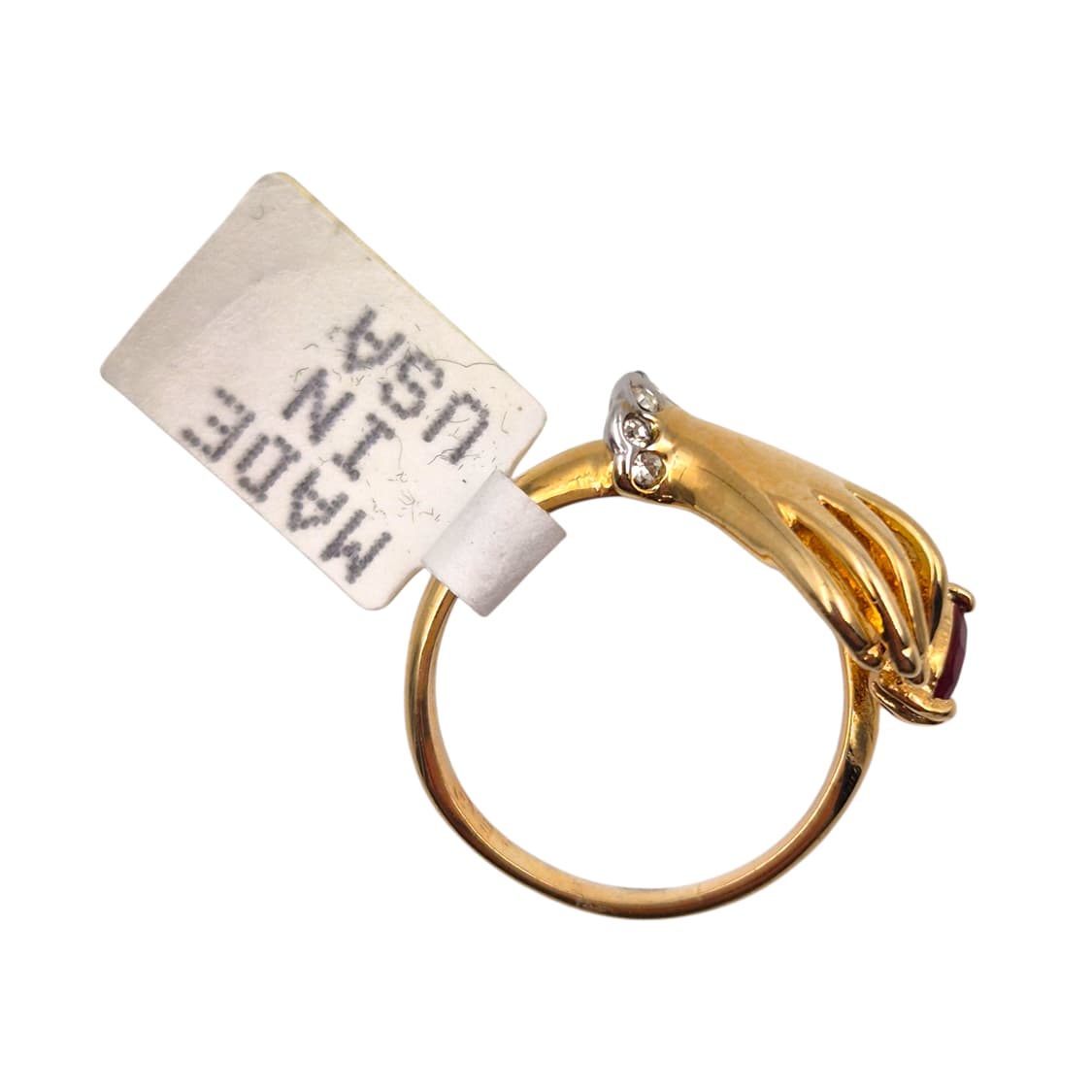 70s 미국 엔틱 핸드 루비 큐빅 골드 반지 상품이미지4