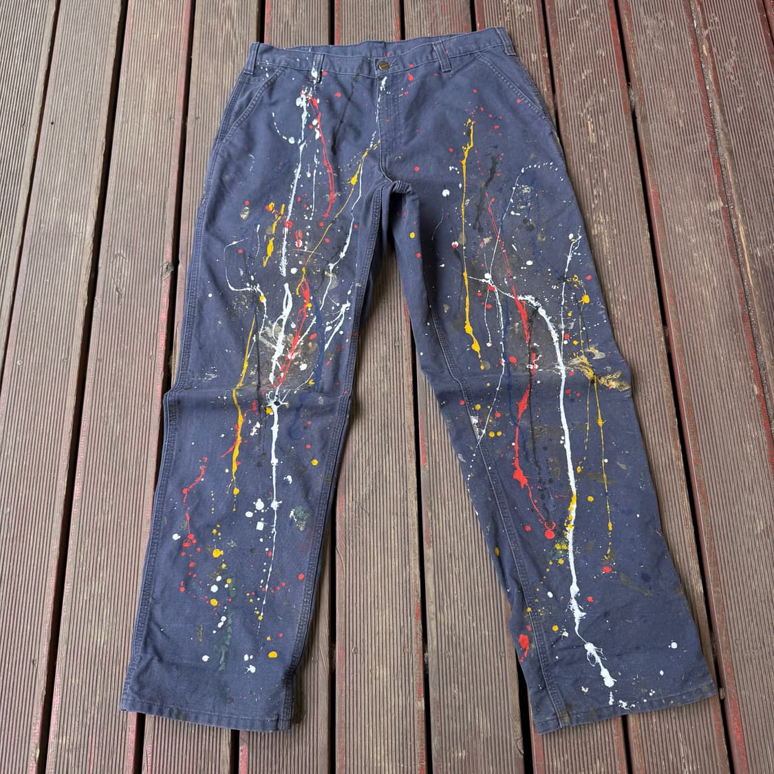 칼하트 페인팅 워크팬츠 네이비 상품이미지1