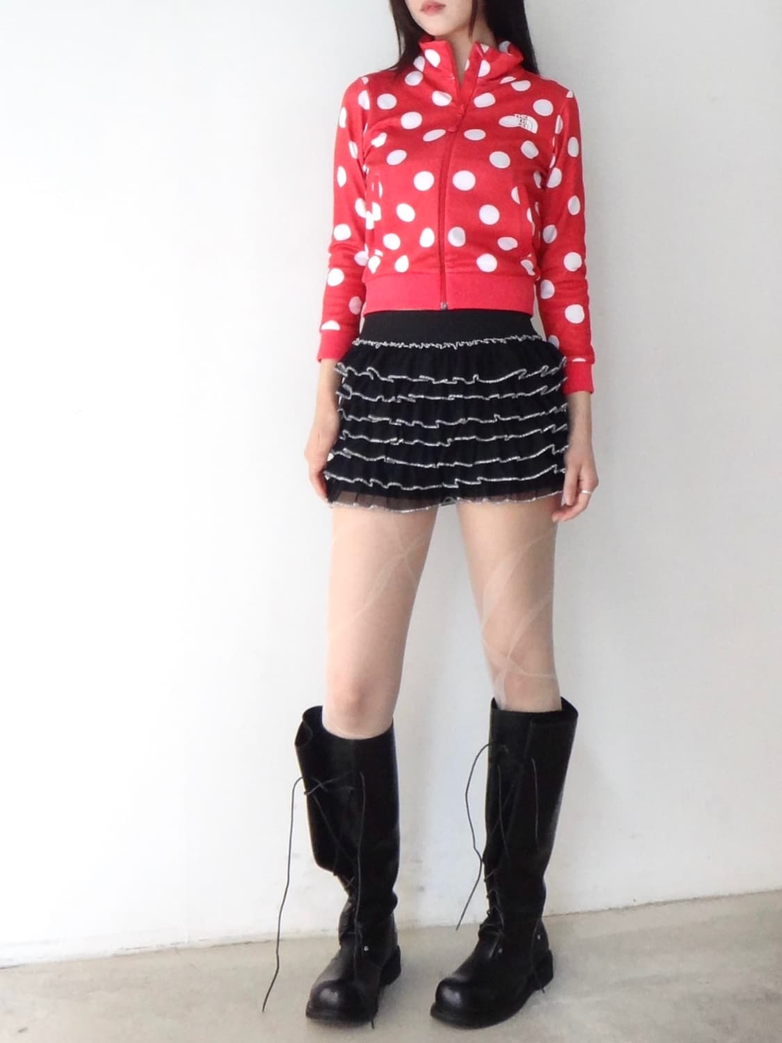 THE NORTH FACE Dot zip-up / red 상품이미지5