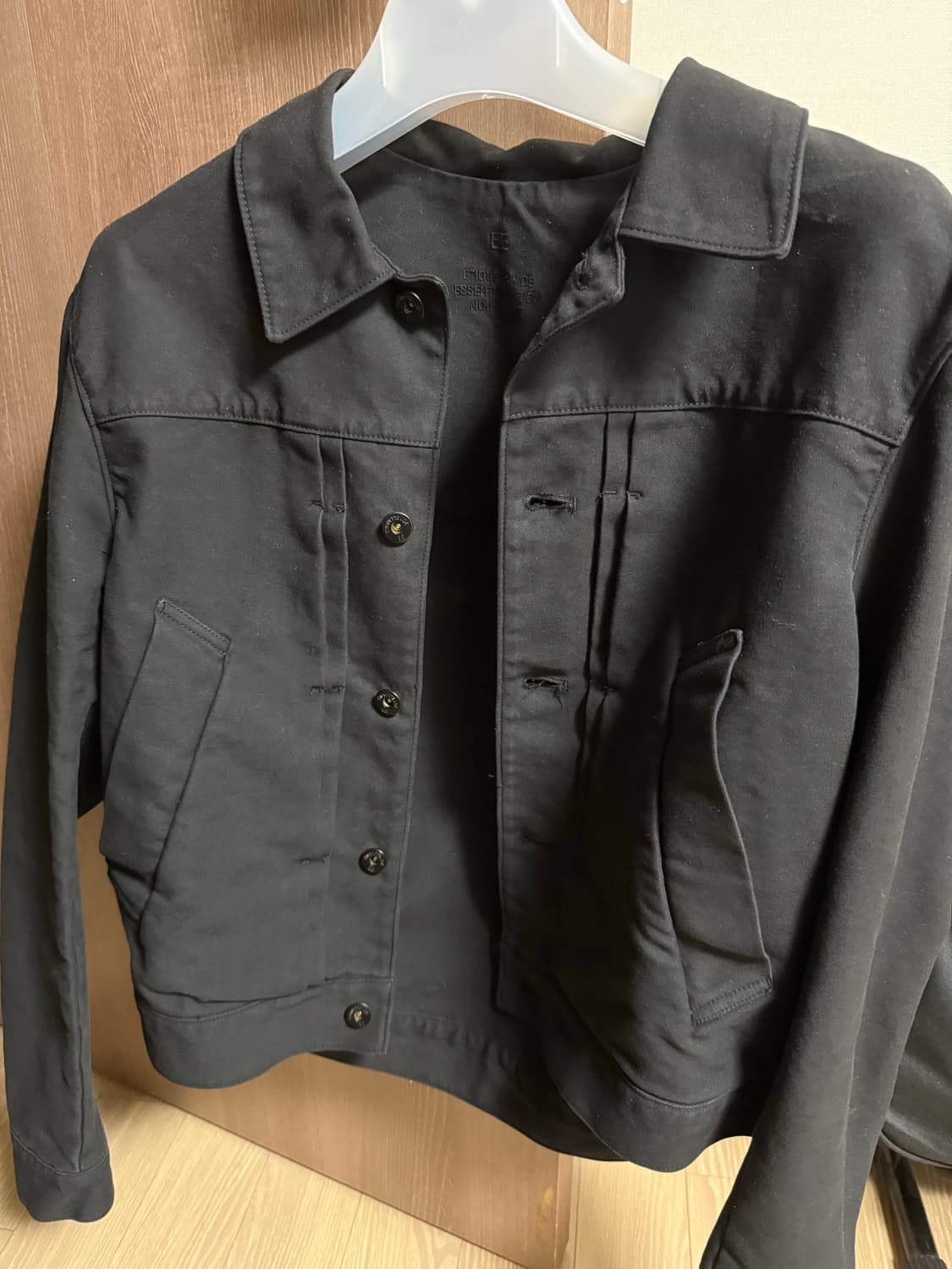 누마레 EE GARMENT DYED TRUCKER JACKET BLACK 상품이미지4