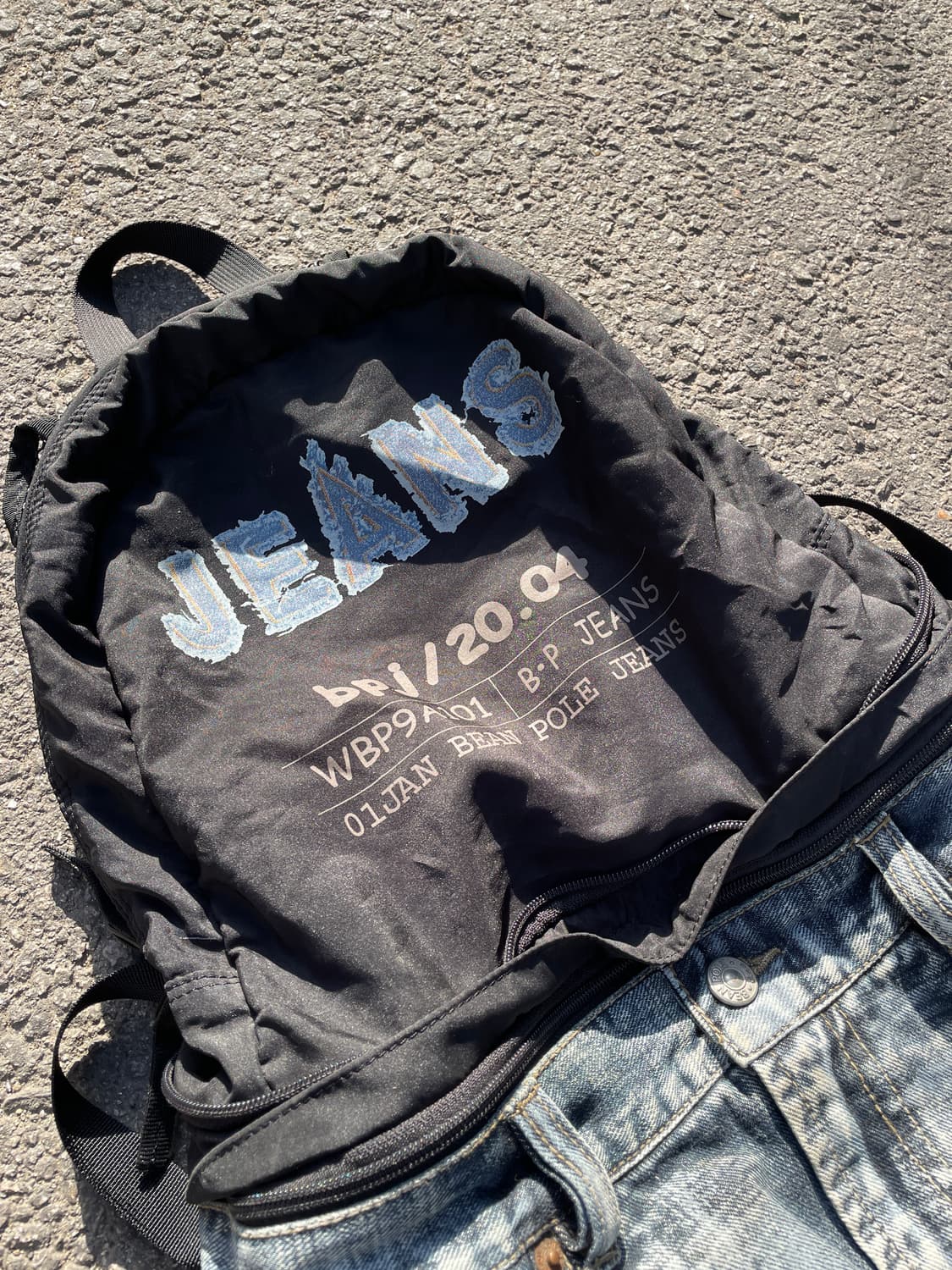 90s 빈폴 데님 백팩 올드스쿨 y2k 가방 os 상품이미지4