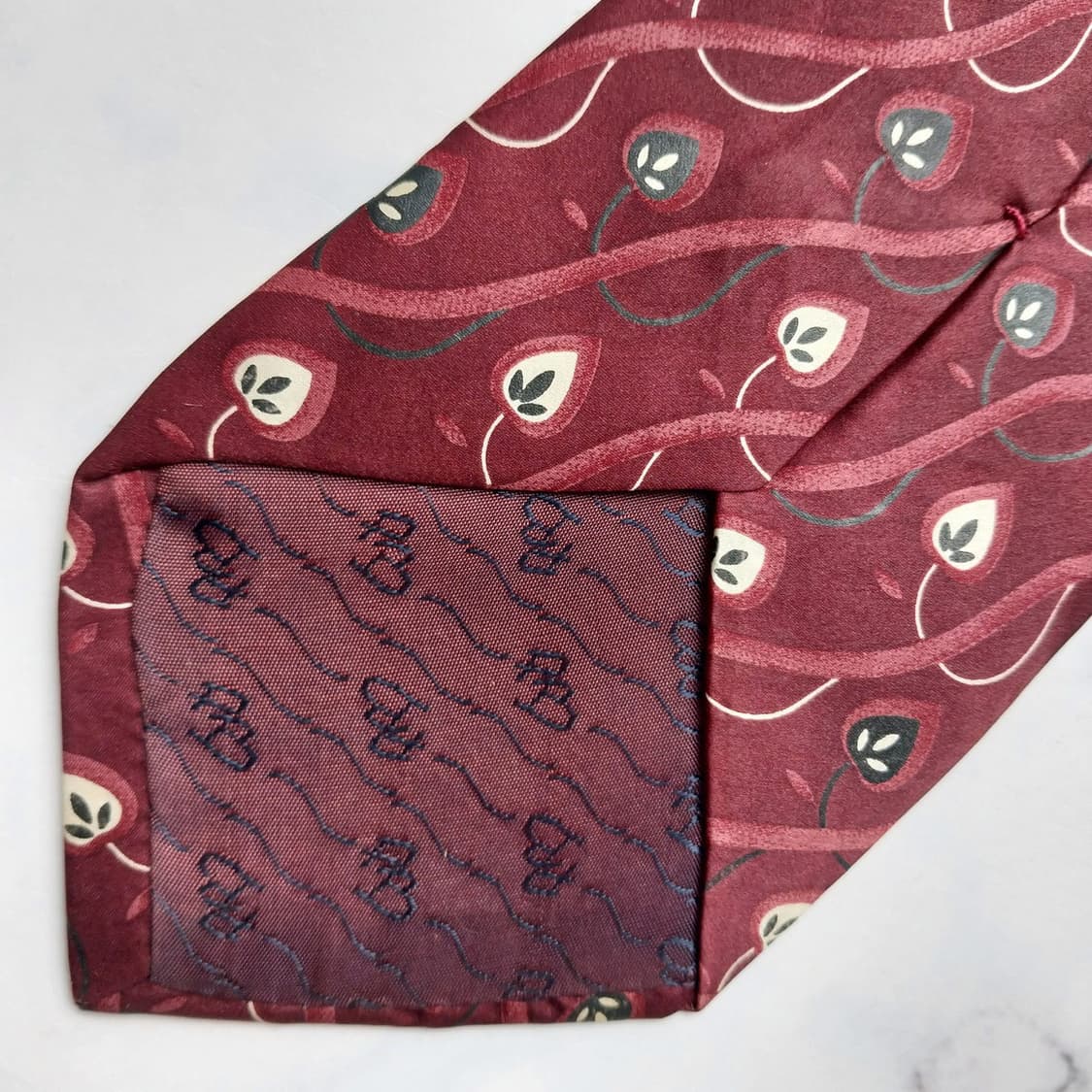 발망 실크 리프 웨이브 패턴 넥타이 9cm A+등급 k2048 상품이미지6