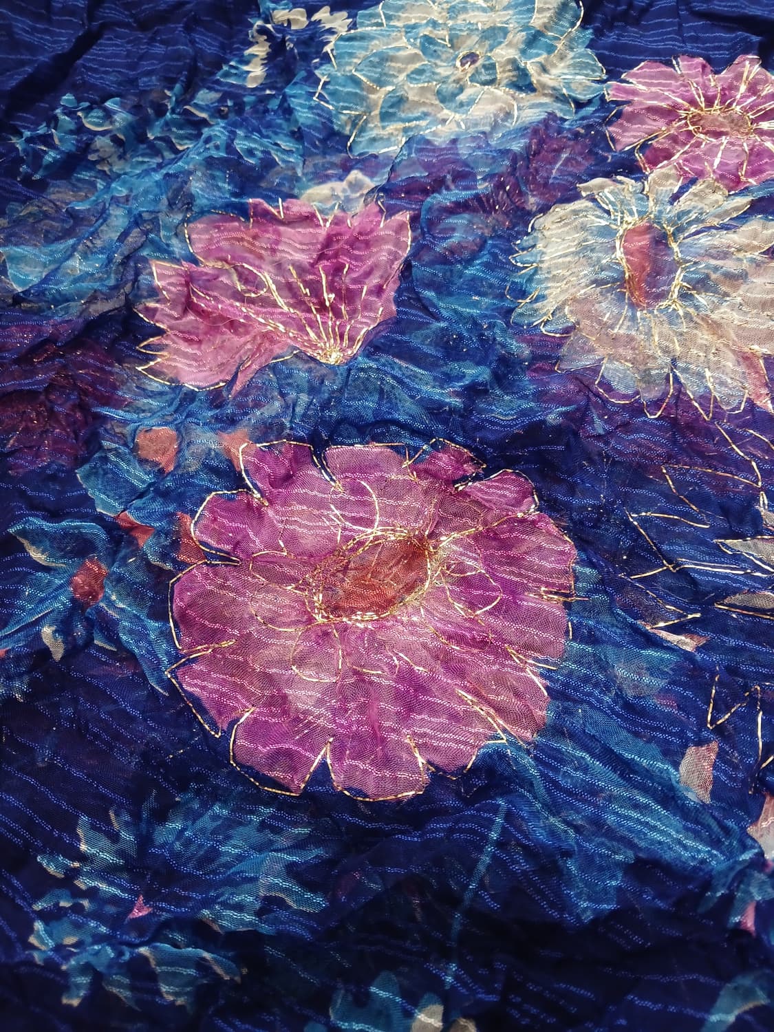 히피 플라워 블루 스카프  상품이미지2