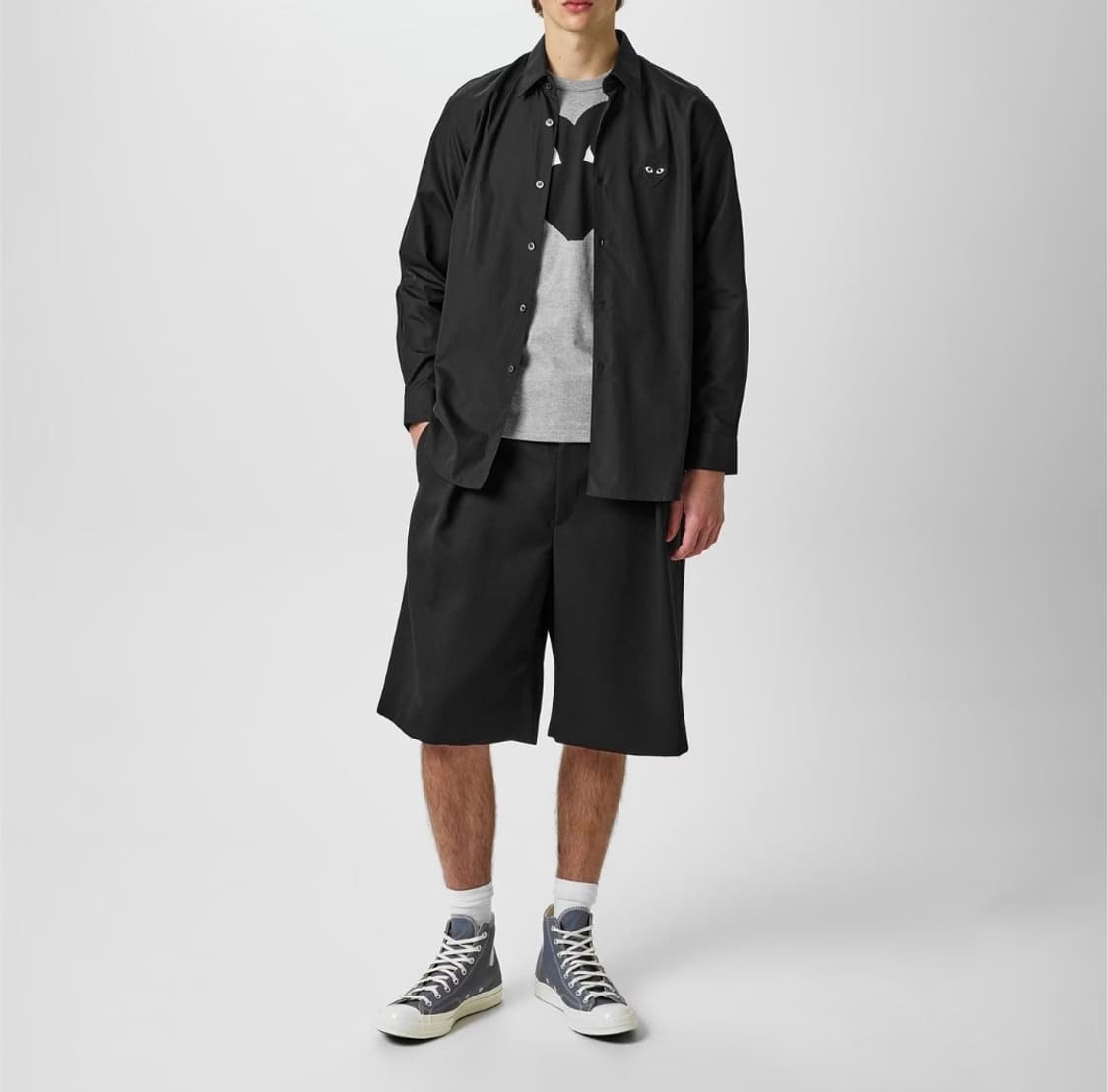 꼼데가르송 하트 패치 포플린 셔츠 블랙 상품이미지8