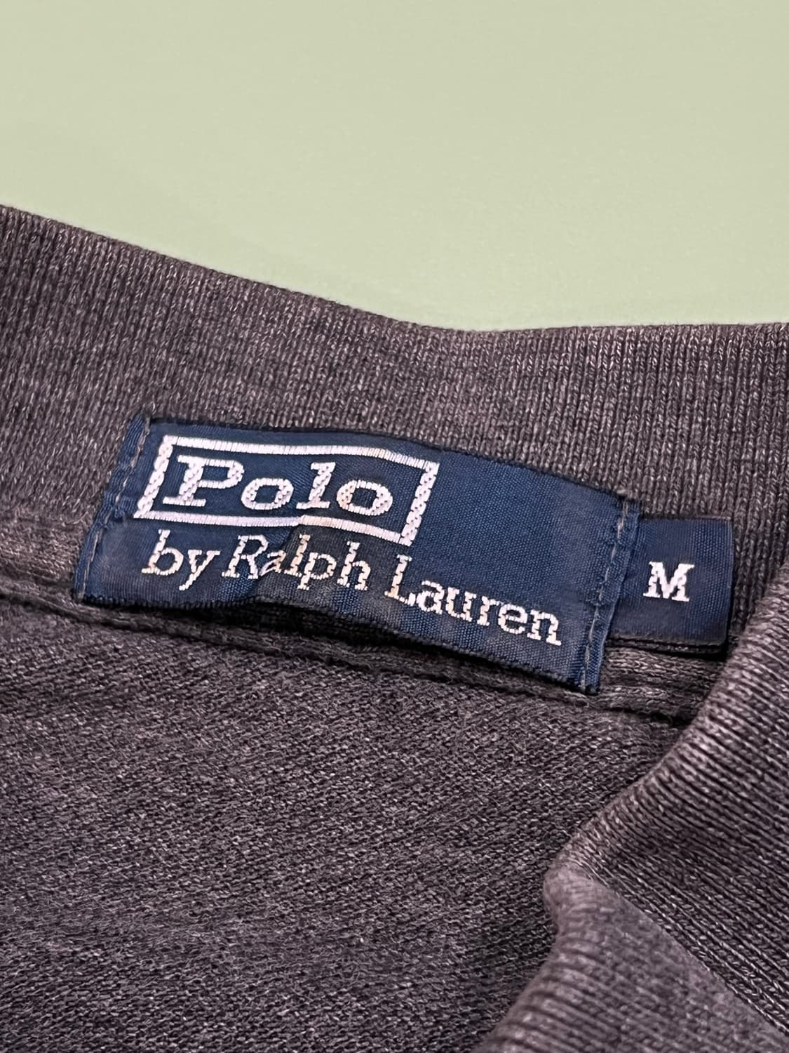 (M) 폴로 랄프로렌 긴팔 카라 티 차콜 상품이미지4