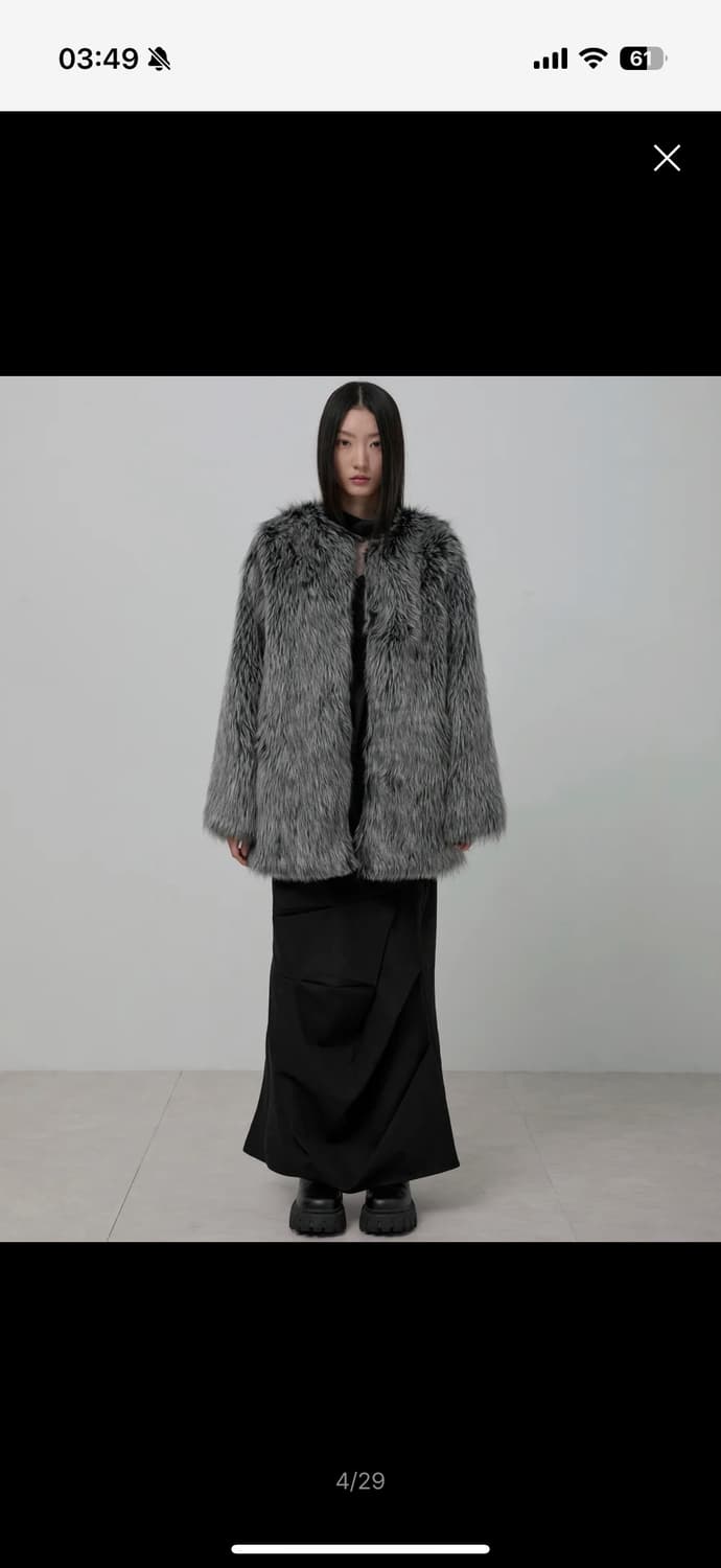 플레어업 퍼 자켓 Fur Jacket (FL-046_Charcoal) 상품이미지2