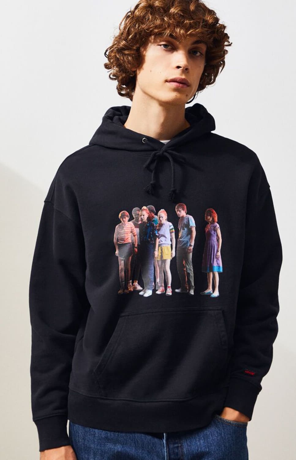 리바이스 기묘한 이야기 콜라보 후드티 블랙 상품이미지1