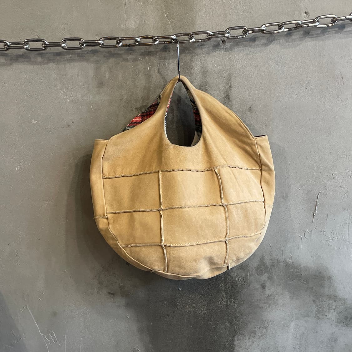 츠모리 치사토 타탄체크/스웨이드 리버서블 백 상품이미지4