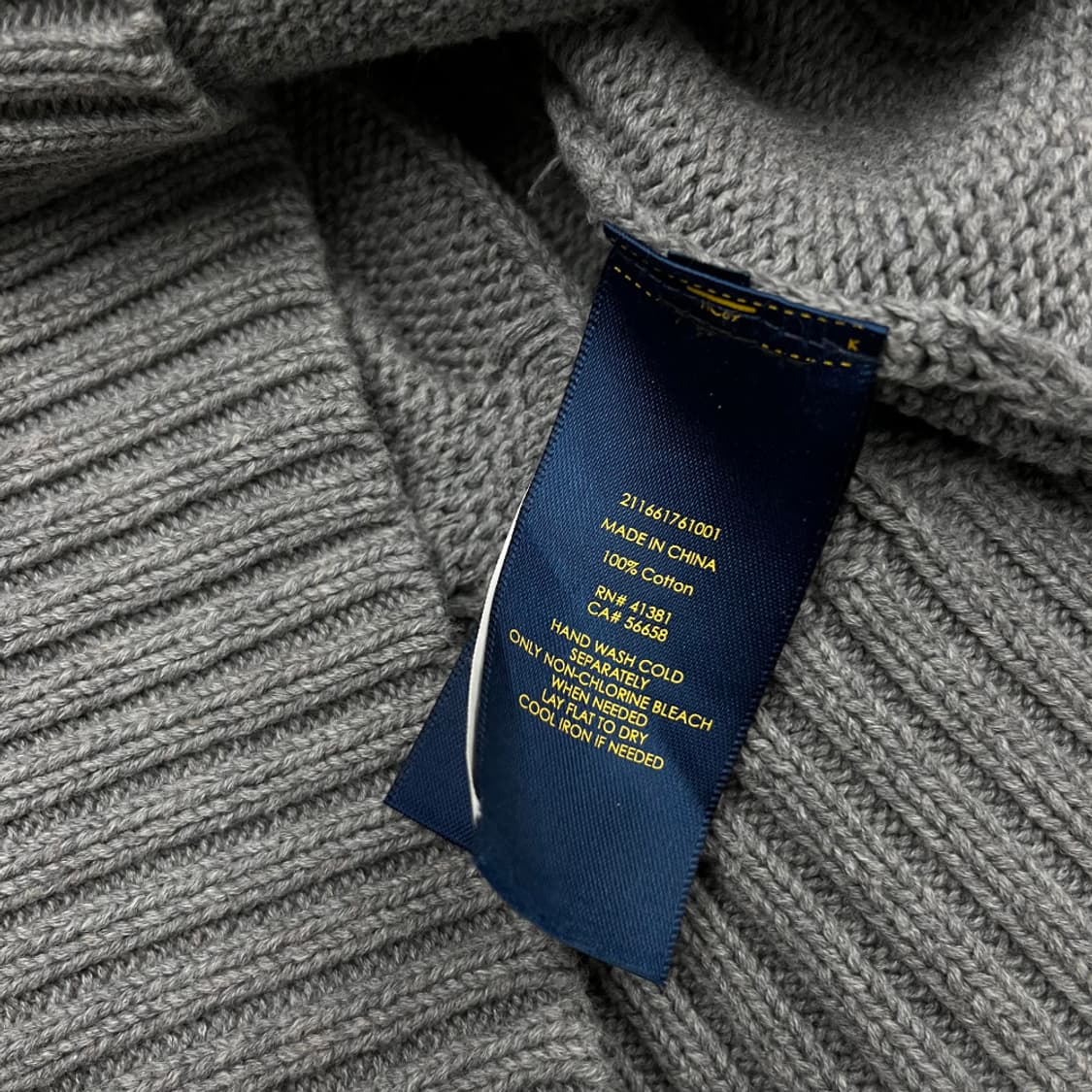 폴로 랄프로렌 네이비포니 그레이 꽈배기 니트집업 XS 상품이미지4