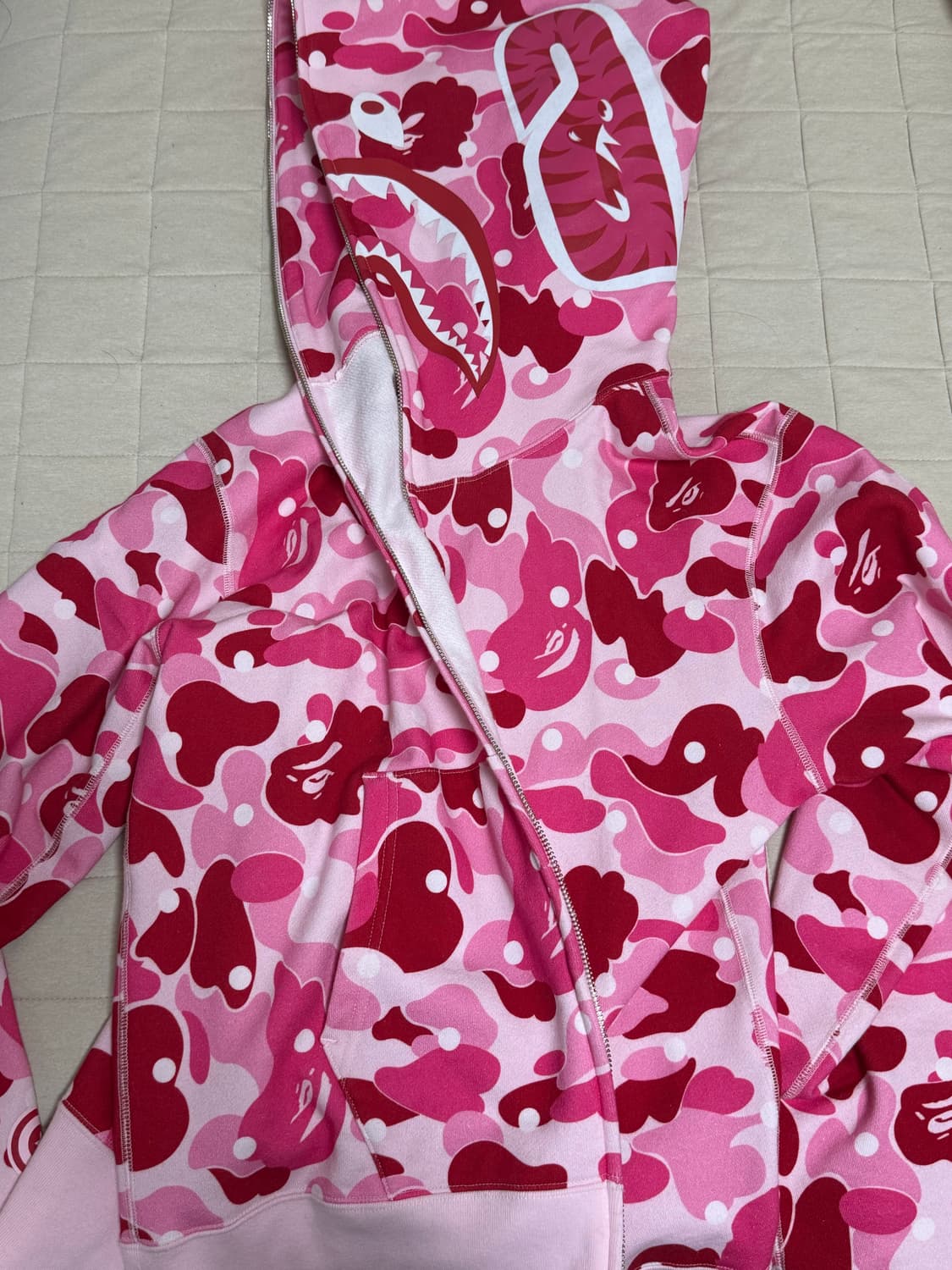 베이프 ABC 닷 샤크 풀 집 후드 핑크 상품이미지2