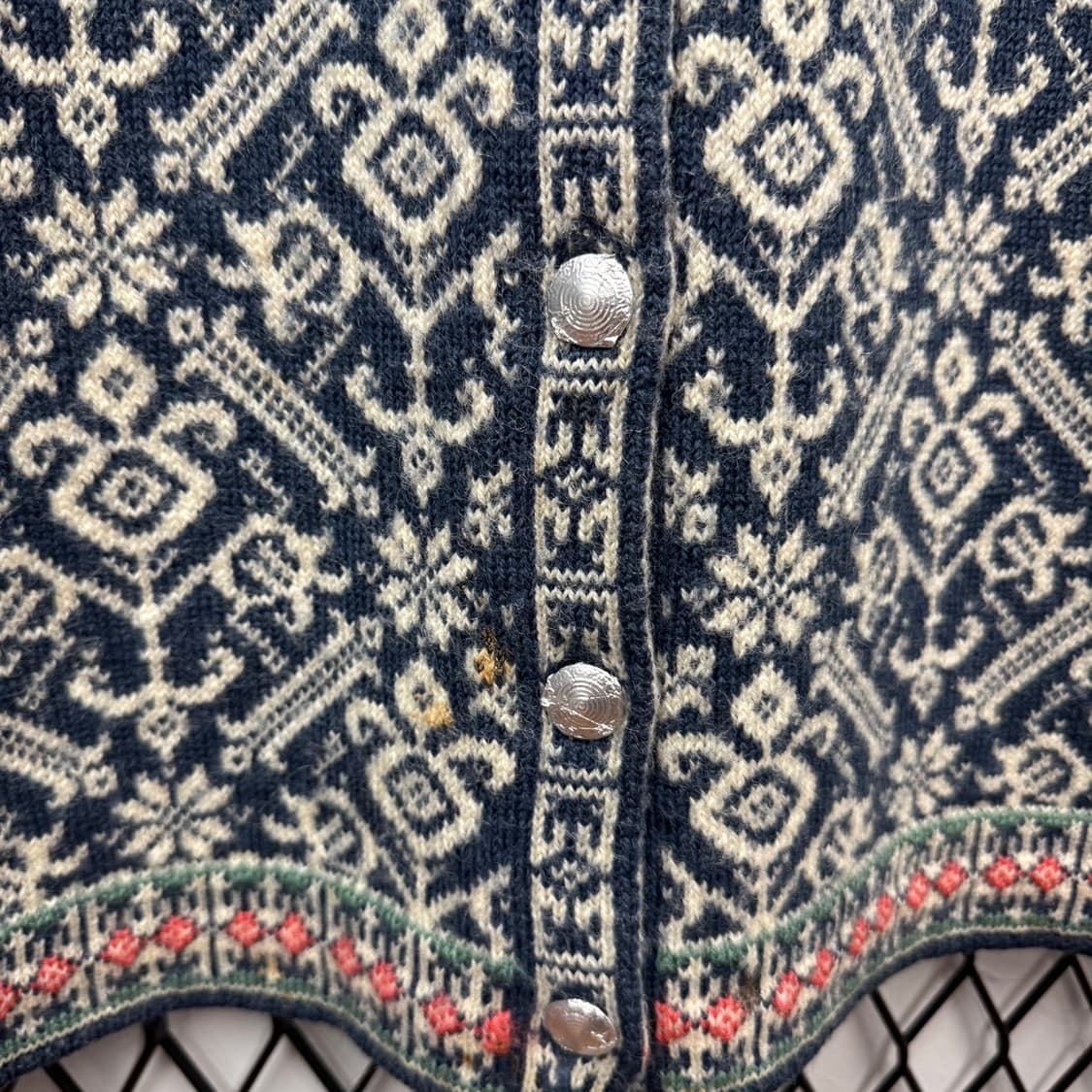 데일 오브 노르웨이 자가드 울 니트 가디건 노르딕 패턴 네이비 상품이미지8