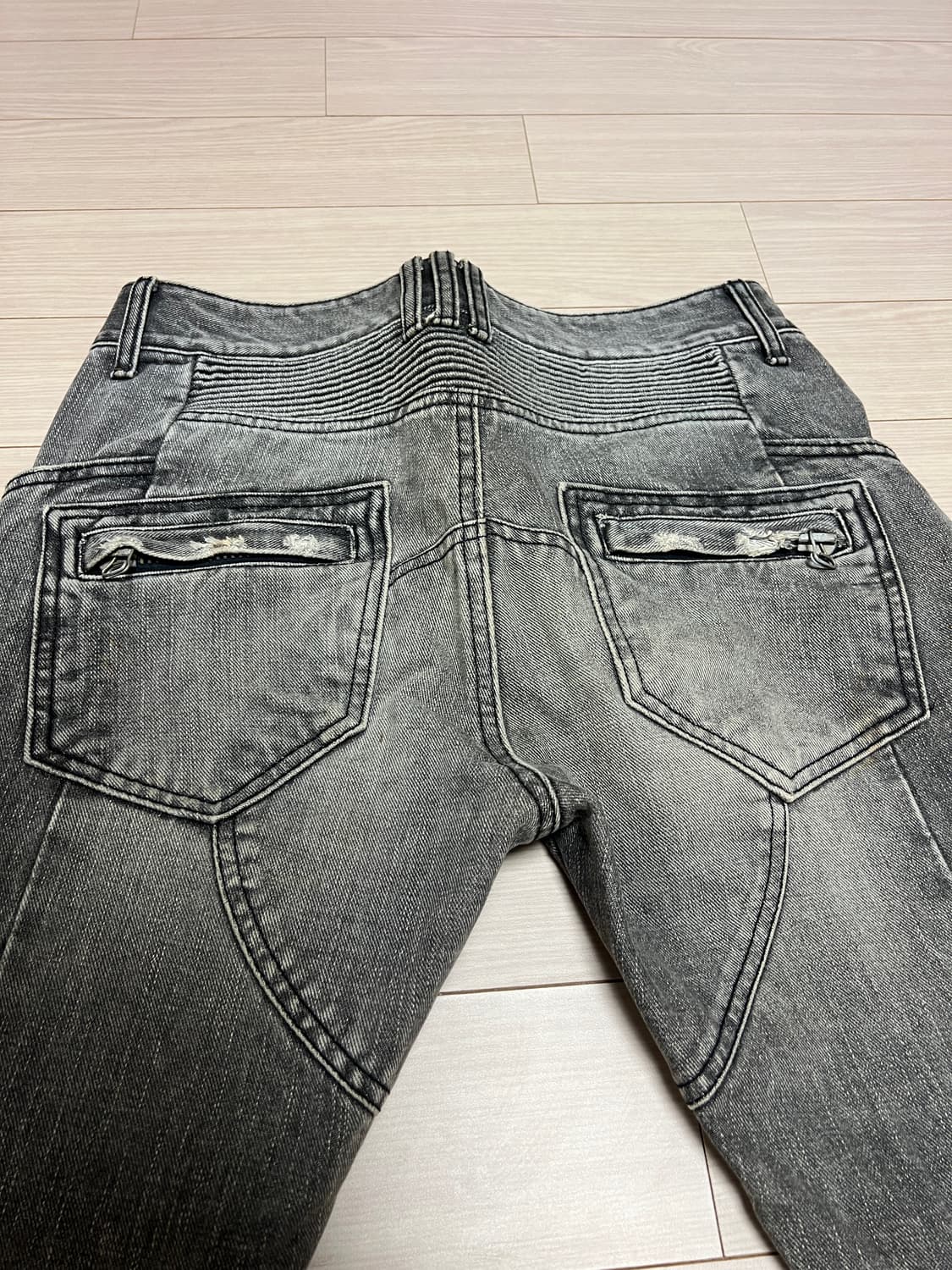 그레이 워싱 바이커 스타일 데님 팬츠 / 30사이즈 정도 상품이미지8
