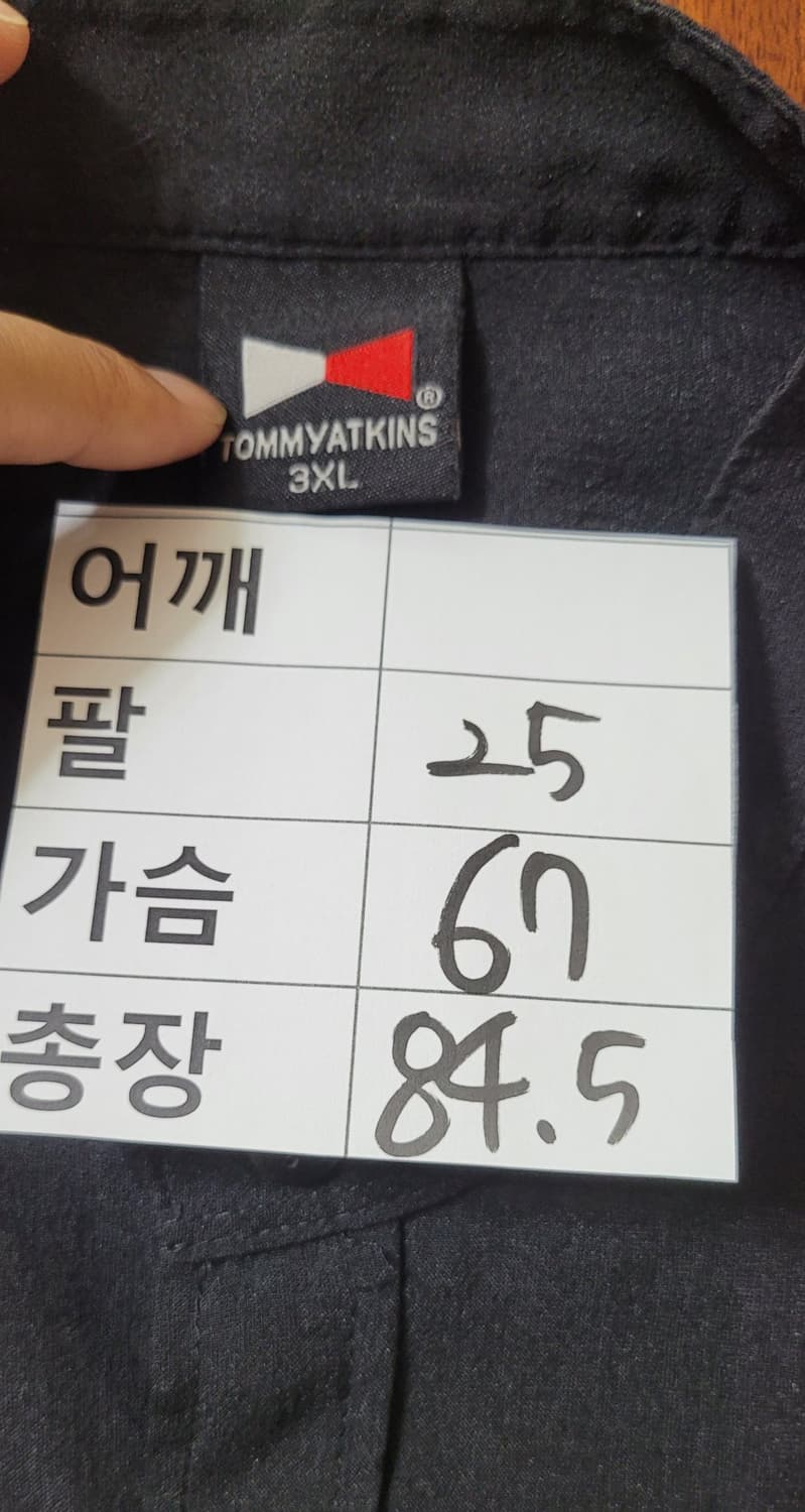 (남성3xl사이즈)타미앳킨스 블랙 헨리넥 반팔 셔츠(여름용) 상품이미지9