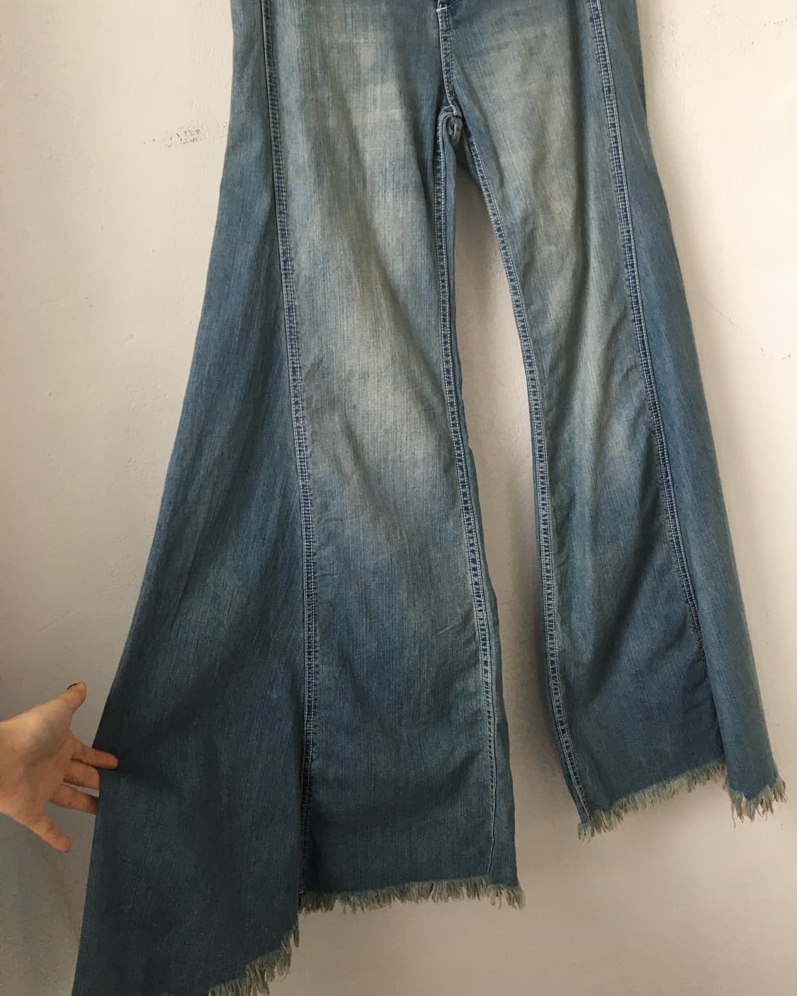 Fringe point boots cut denim pants 상품이미지3