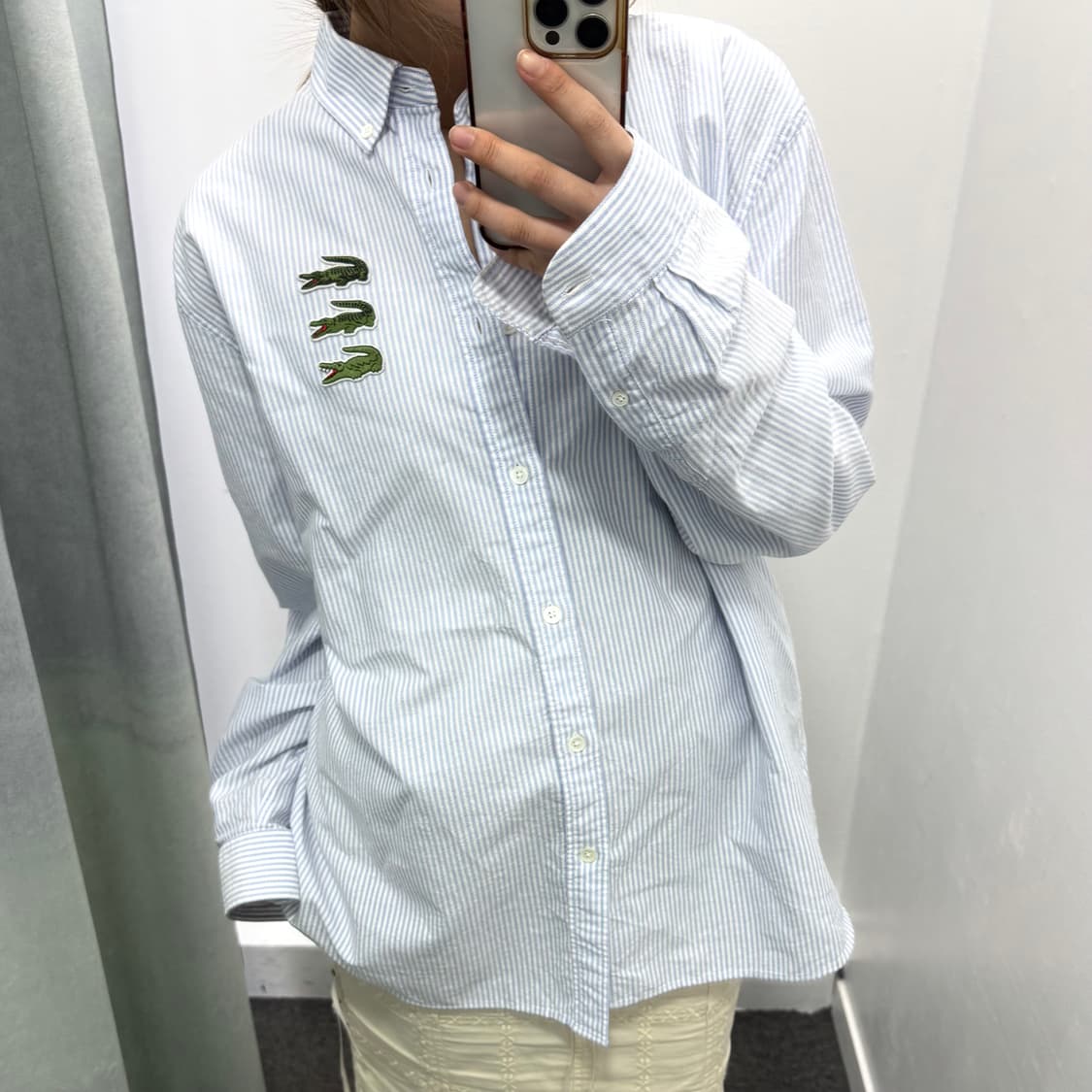 라코스테 블루 스트라이프 셔츠  상품이미지4