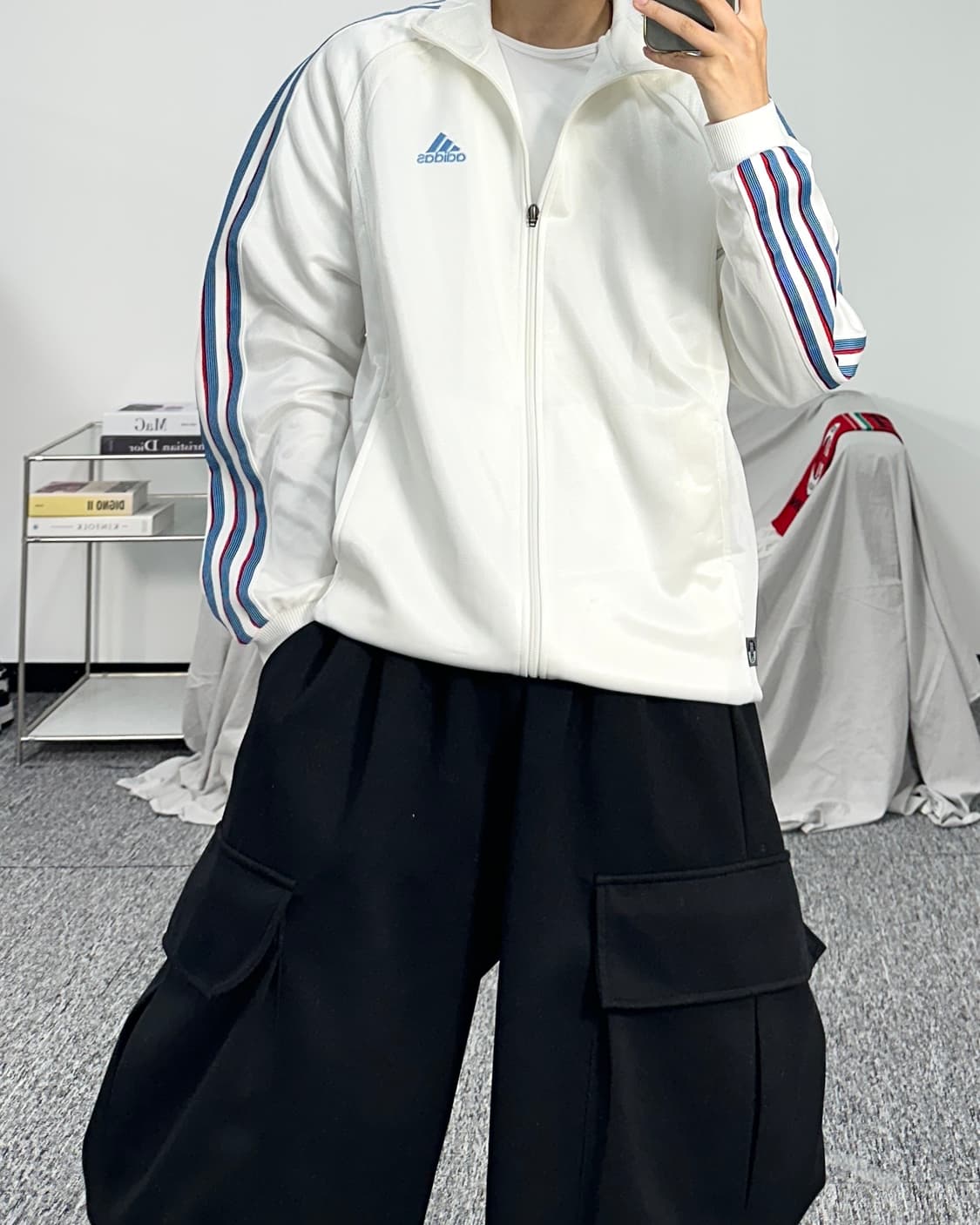 아디다스 00s 화이트 블루 져지 L  상품이미지3