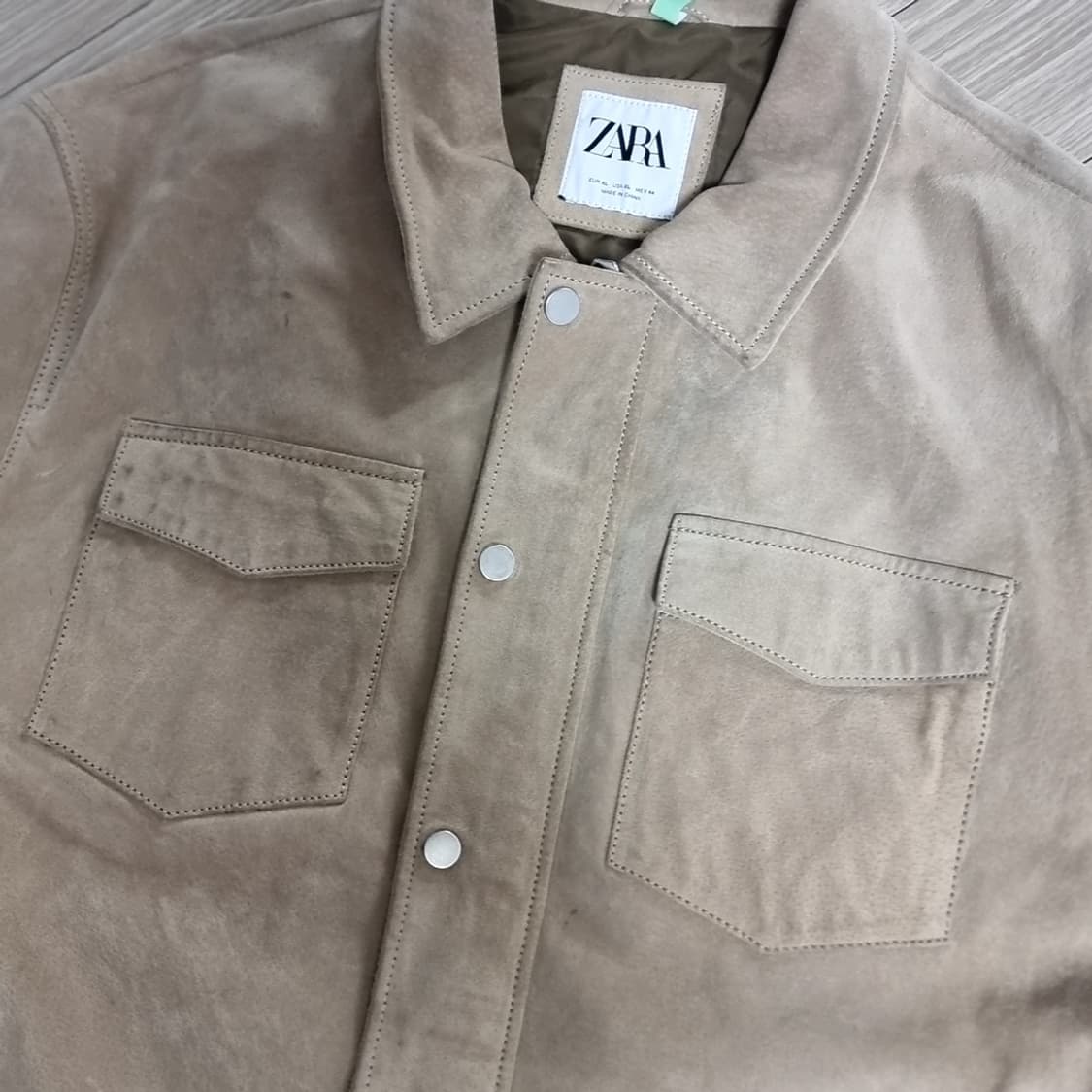 자라 가죽스웨이드 가죽트러커 자켓 베이지(105-110) 상품이미지6