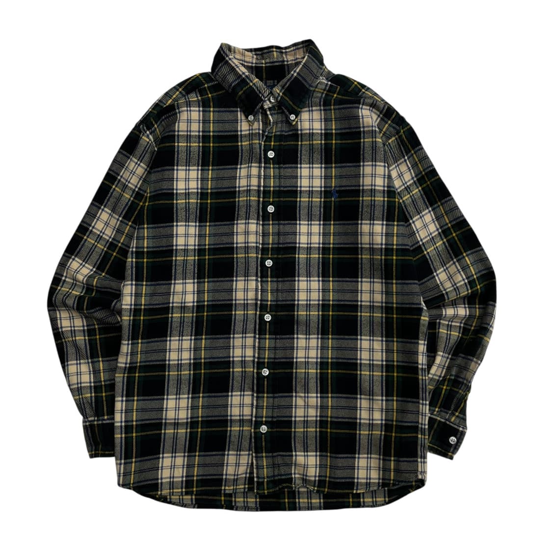 폴로 랄프로렌 블루포니 딥그린 타탄체크 울 셔츠 L 상품이미지2