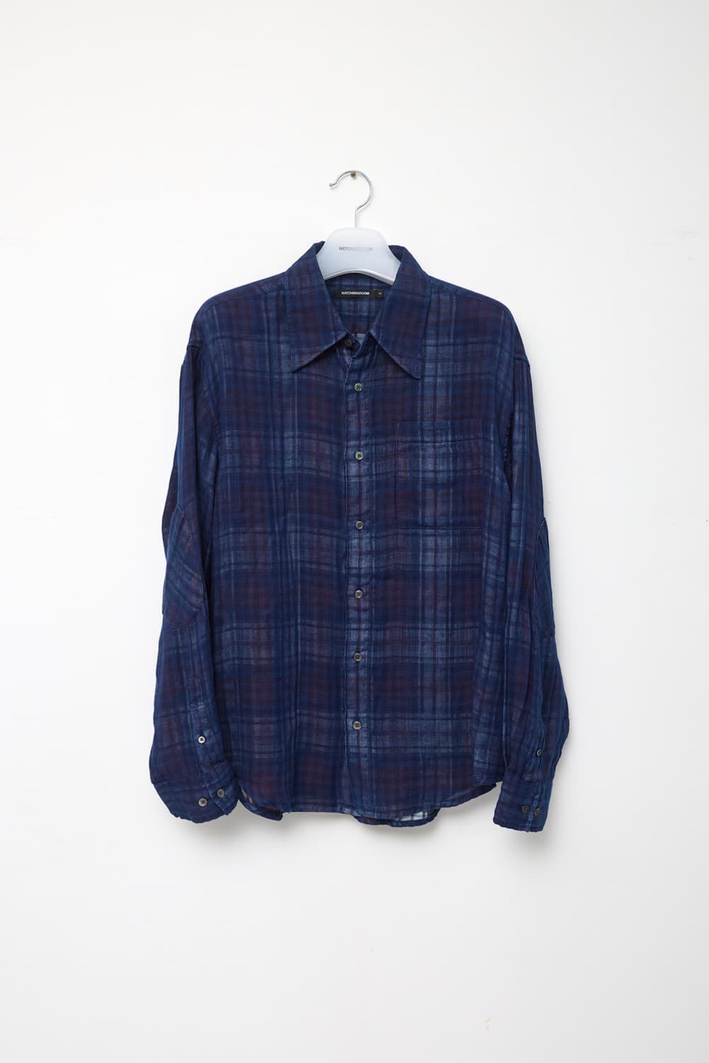 해칭룸 아카이브셔츠 V2 섀도우체크 리넨블루 3 상품이미지1