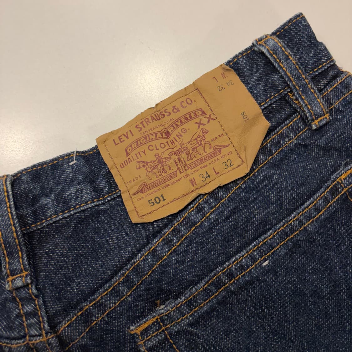 [34x32] 90s 리바이스 501 USA 데님 팬츠 청바지 D446 상품이미지4