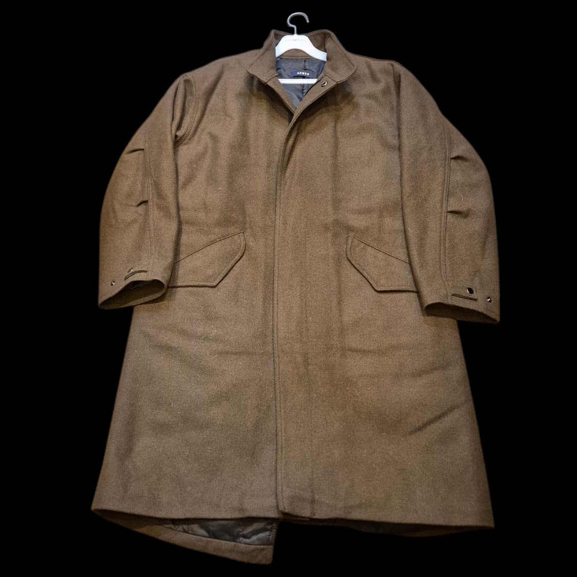 실사이즈 L~XL(착샷잇음) 브라운 울 롱코트 상품이미지1