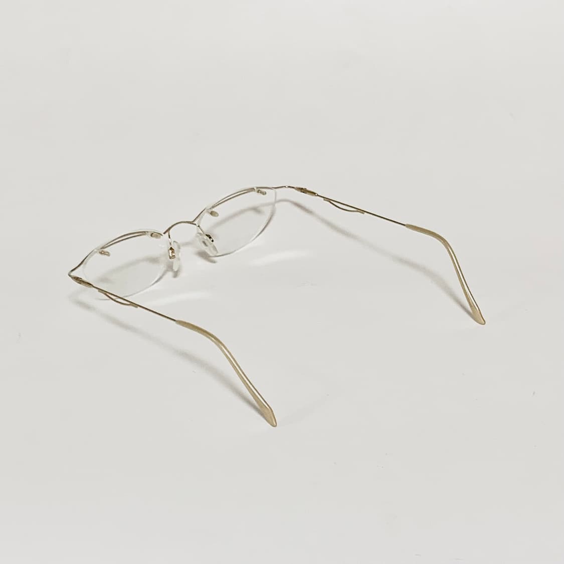 910 반무테 안경 슬림 타원형 메탈 하금테 Y2K 빈티지 남녀공용  상품이미지5