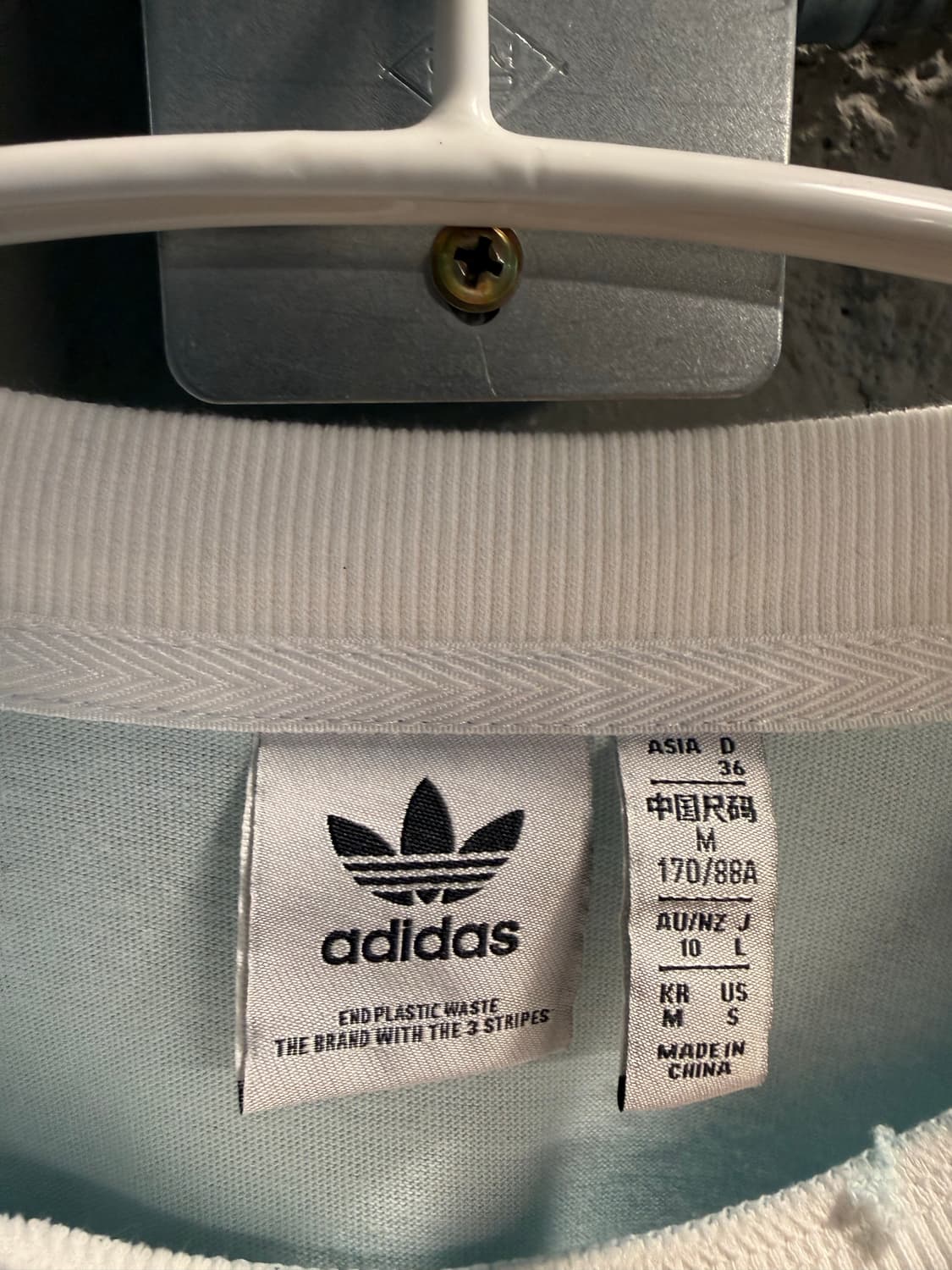 M 아디다스 adidas 트레포일 3선 레이스업 반팔 티셔츠 민트 상품이미지5