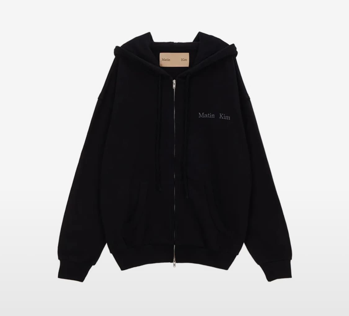 MATIN SOLID LOGO ZIP-UP IN BLACK 상품이미지1