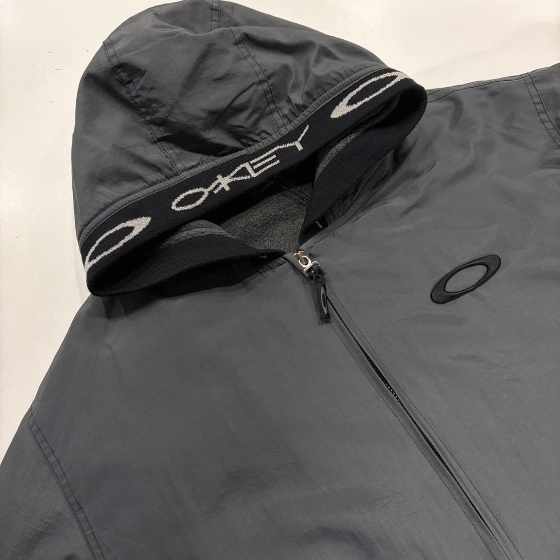 [XL] 90-00s 오클리 소프트웨어 레드탭 후드집업 그레이 B456 상품이미지3