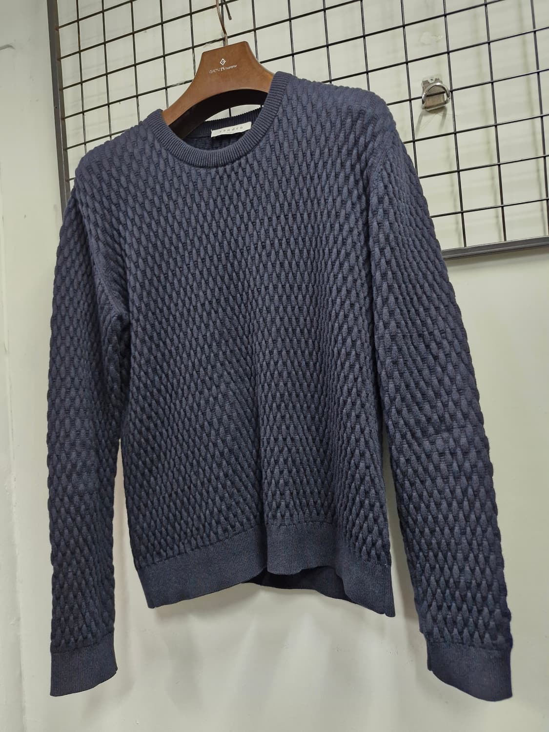 90-95M 산드로 네이비 니트 스웨터. 상품이미지3