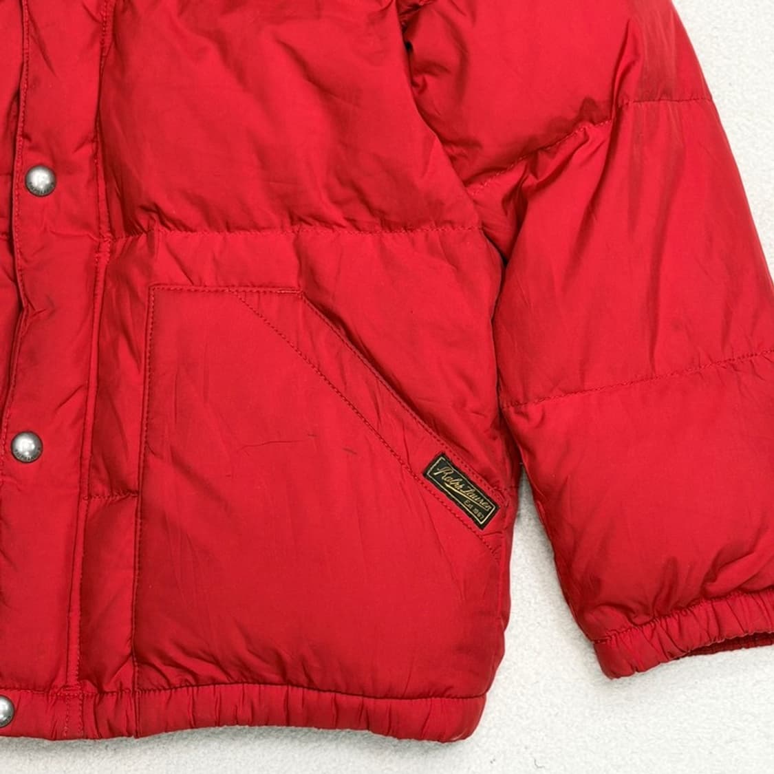 POLO 레드 다운 패딩 M(10-12) 상품이미지2