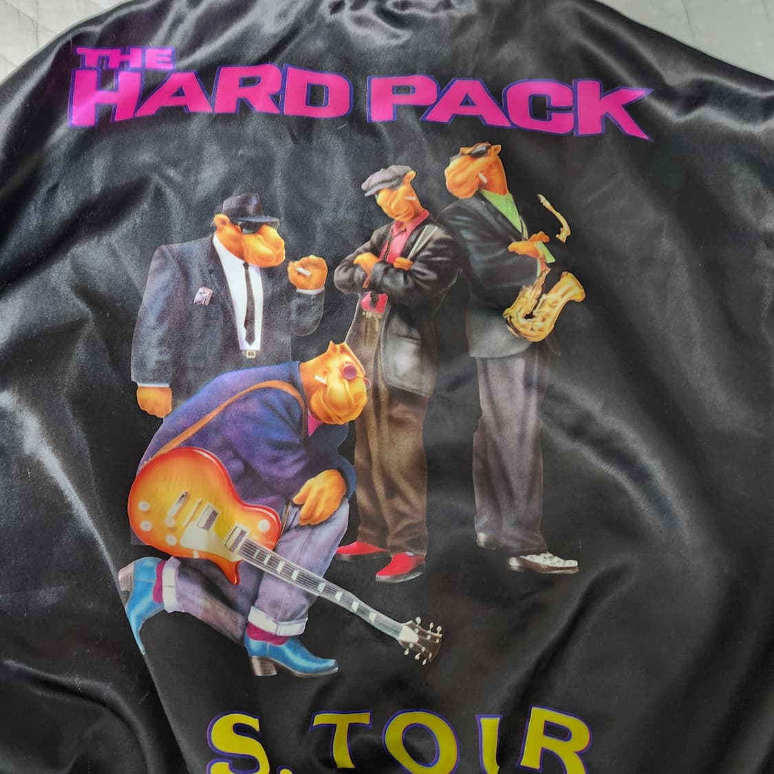 [XL] 90s 빈티지 카멜 프로모 봄버 새틴 자켓, 스카쟌 상품이미지2
