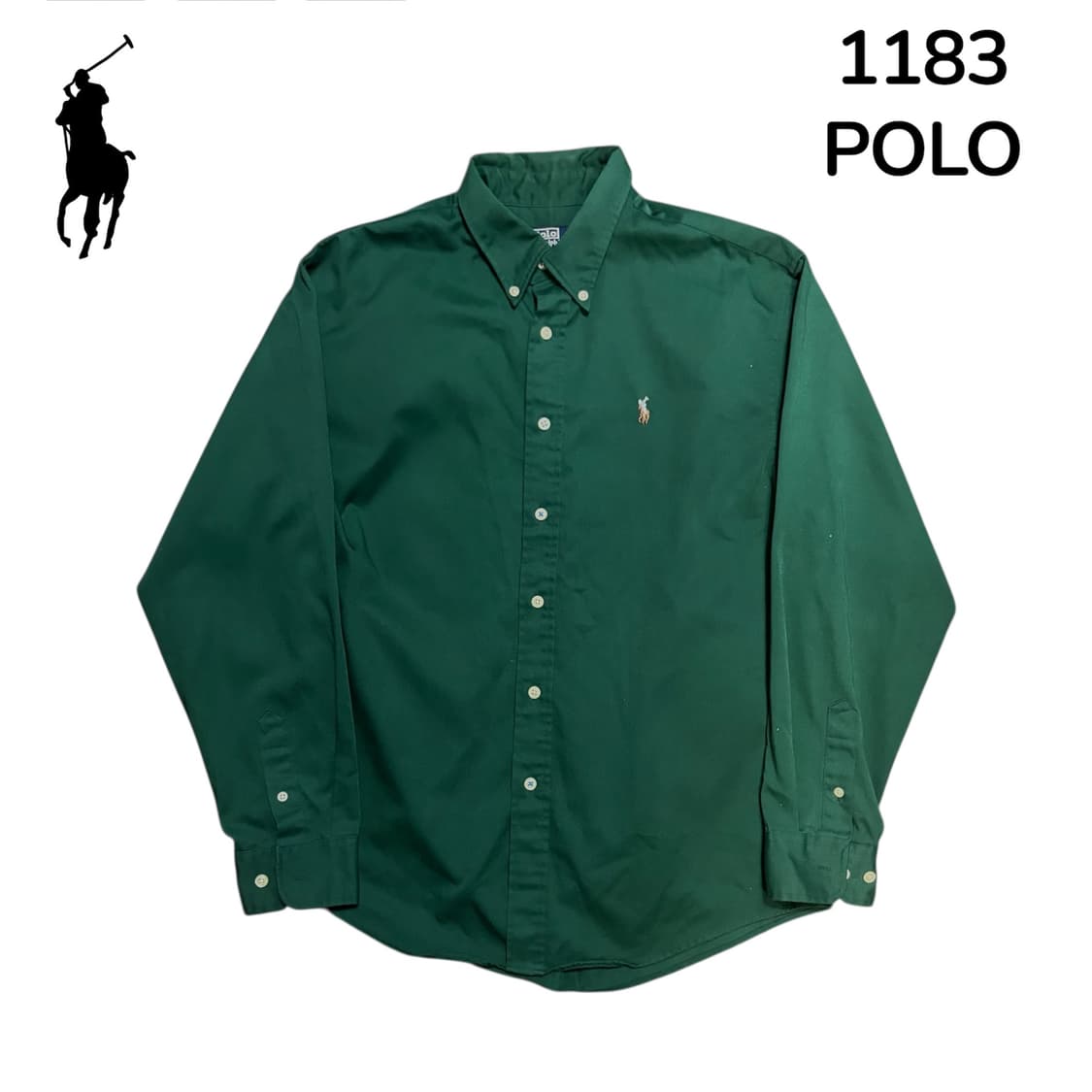 폴로 솔리드 단색 그린 오버핏 셔츠 L 상품이미지2