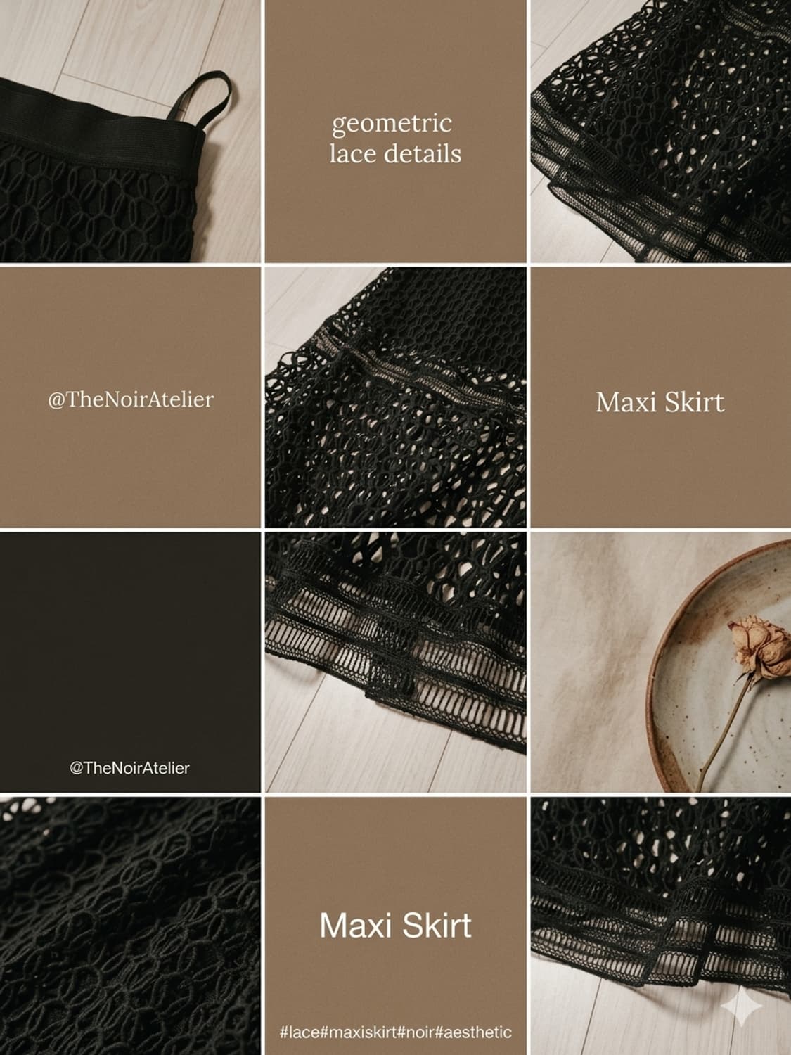 유니크한 레이스 펀칭 맥시 스커트 판매합니다 상품이미지2